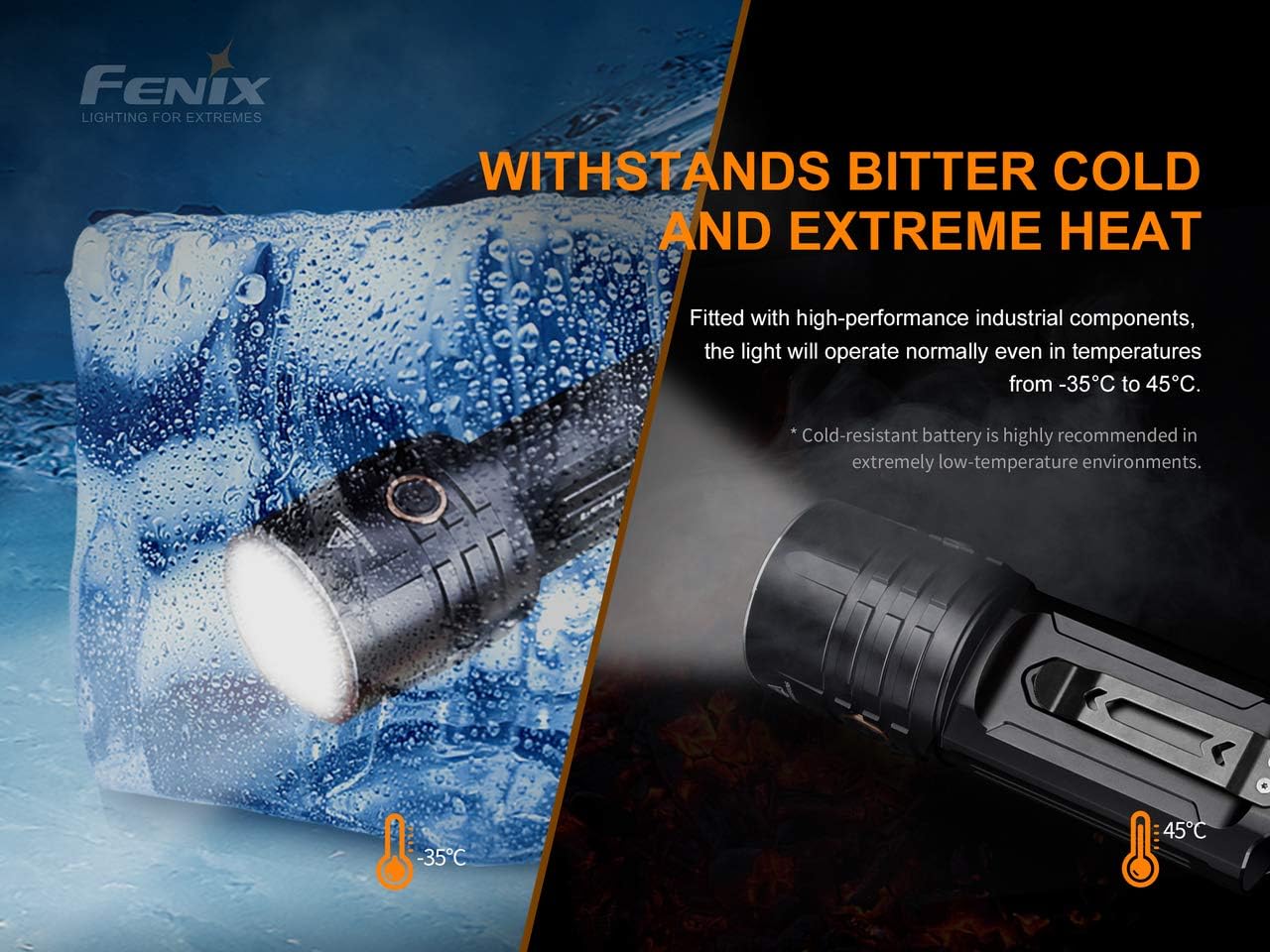 EdisonBright Fenix LR35R 10,000 Lumen LED Rechargeable Tactical Flashlight, All 01 Lanyard with 2 X Fenix Li-ion Rechargeable Batteries Battery Carrying case Bundle