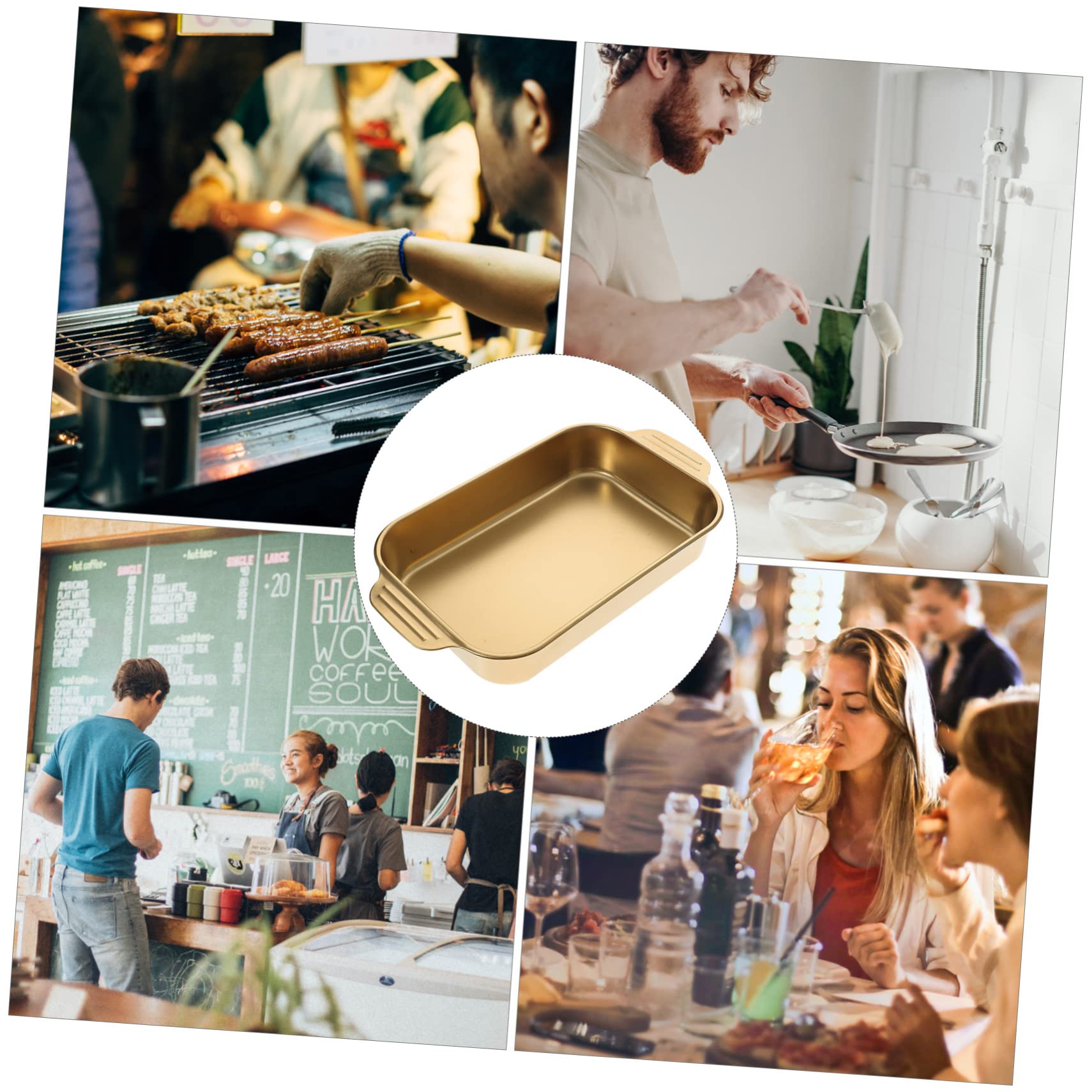 KONTONTY Party Tray for Food Storage Food Tray Wear-resistant Stainless Steel Plate