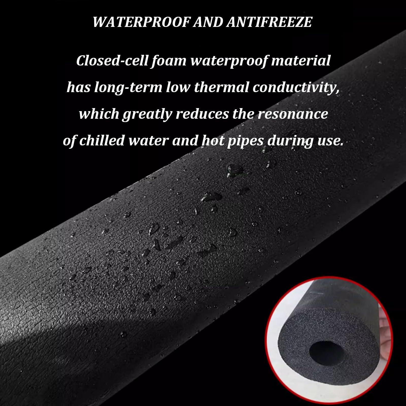 6 PCS Tubo Isolante in Schiuma,Tubo Isolante per Tubi,Flessibile Guaina Isolante Termico,Tubo Isolante del Condizionatore,per Esterni inverni Tubi dell'Acqua. (Size : 60MM*30MM*2M)