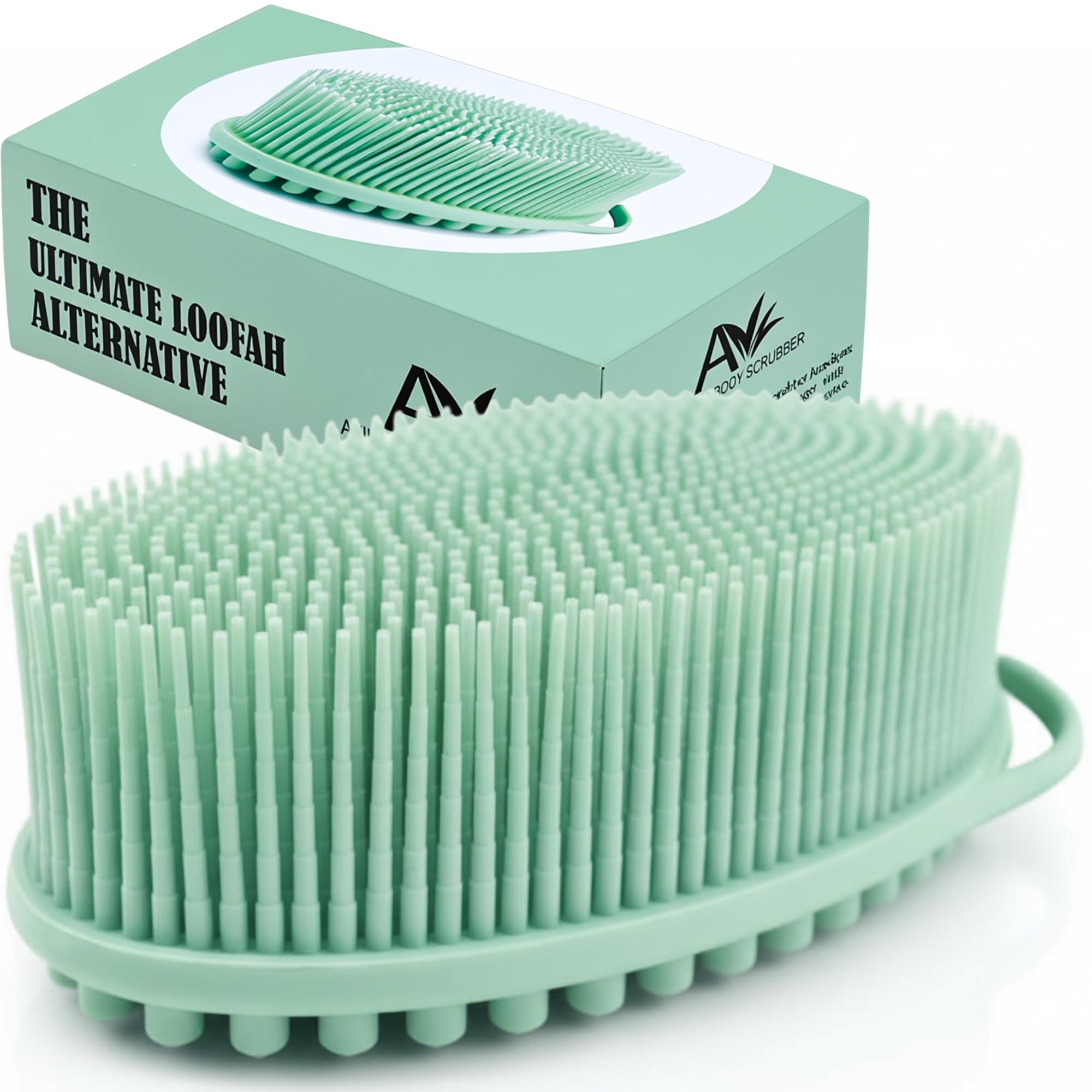 Avilana Premium Silicone Body Scrubber - 8 Years Trusted Since 2017 - SGS Certified Food Grade Dual Sided Bath Brush, Quick-Dry Exfoliating Loofah