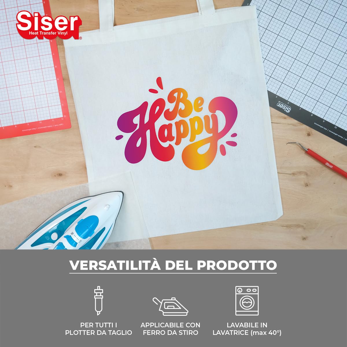 Siser® Easypatterns PLUS Sunset Gradient, 30cm x 0,5 mt, Vinile Termotrasferibile Termoadesivo per la Personalizzazione di Abiti, Accessori e Tessuti d'arredo, Materiale per Hobby Creativi