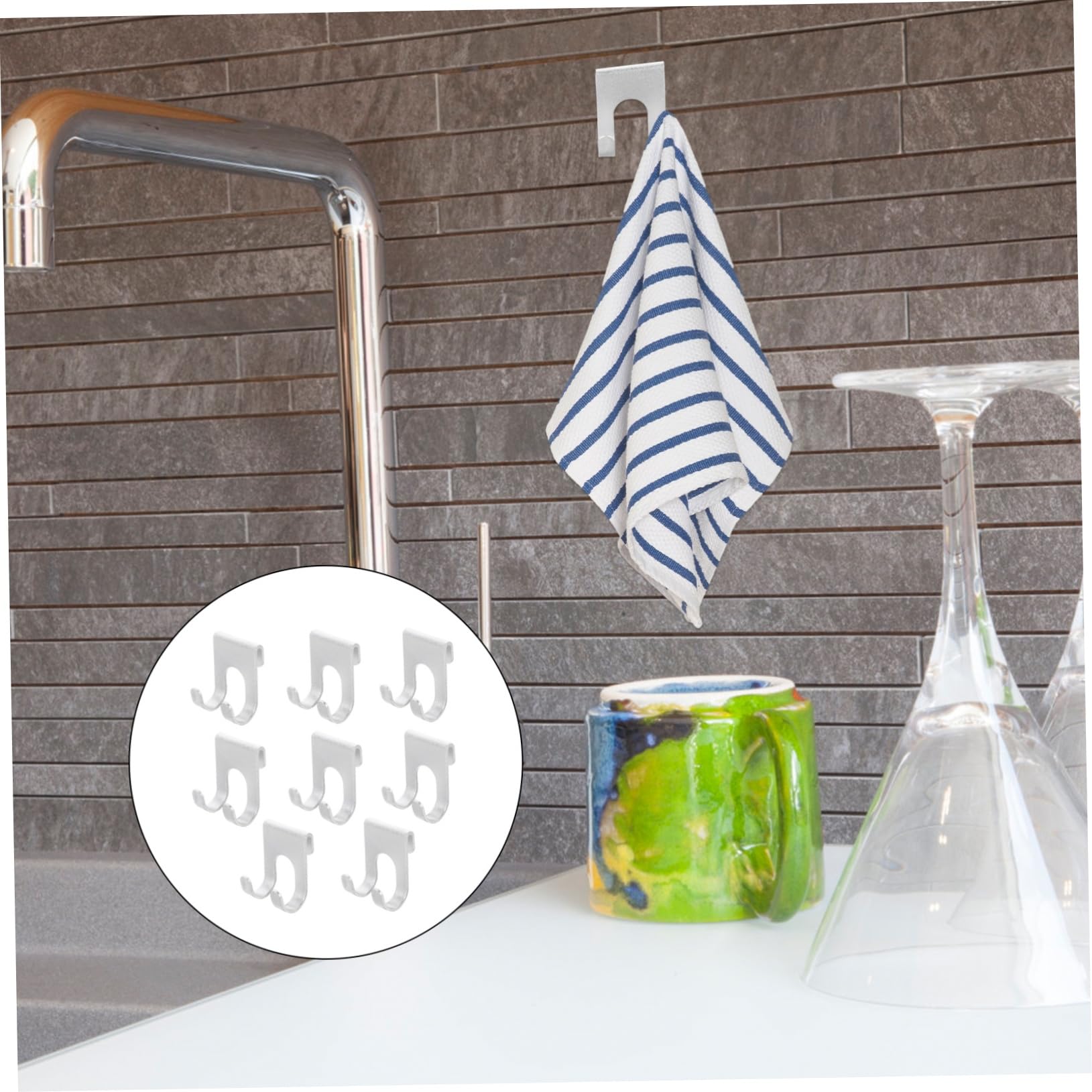 SHINEOFI 3 Series Gancho Para Ropa Sin Perforaciones Colgador De Doble Gancho Ganchos Para Toallas De Baño Ganchos De Pared Para Abrigos Accesorios Para El Baño Aluminio Plata 8 Piezas X 3
