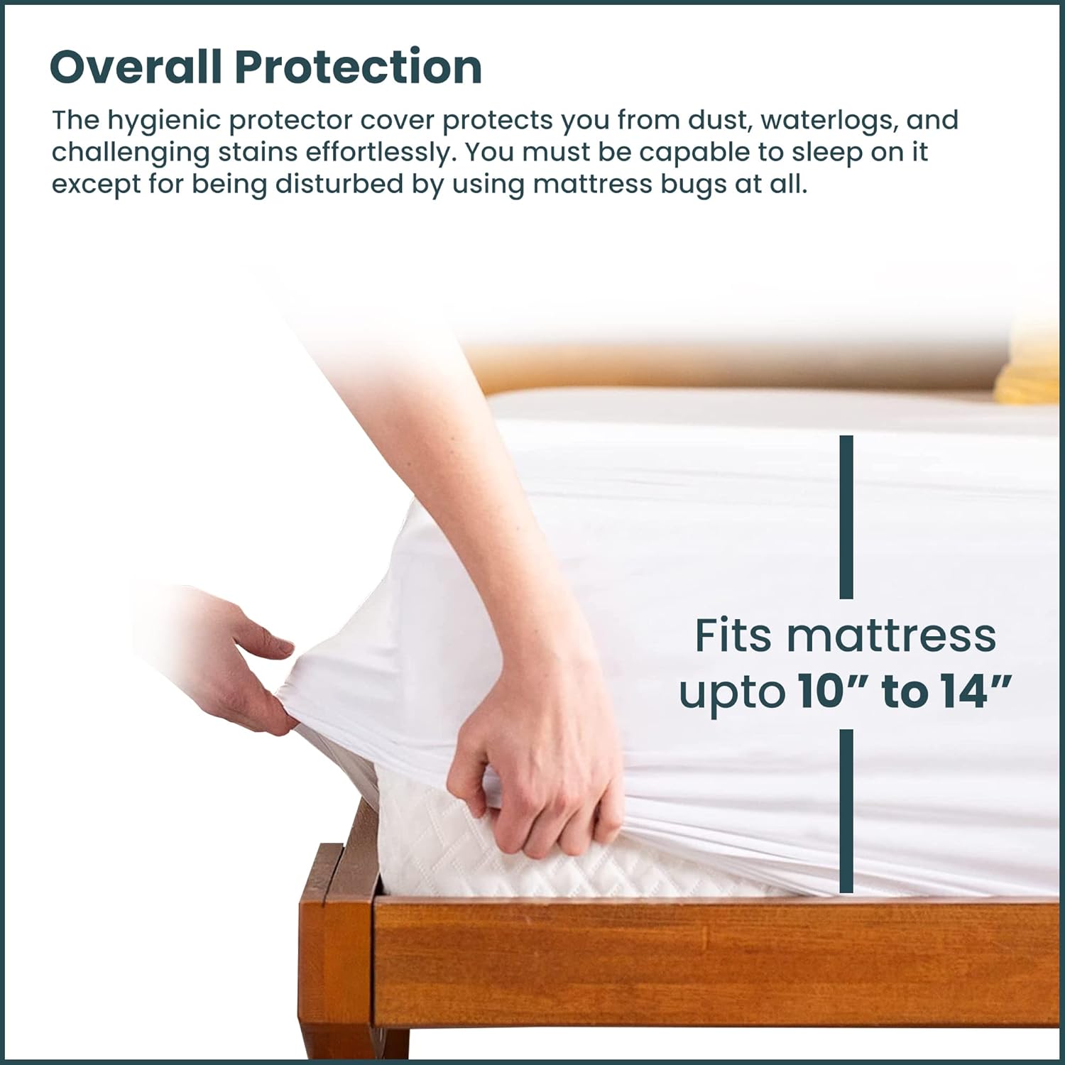 Nutan, Ultra Soft-Premium Zippered Mattress Protector Cover, Water Proof, Breathable and noiseless, Fits Mattress 10 to 13-Inch, King, White