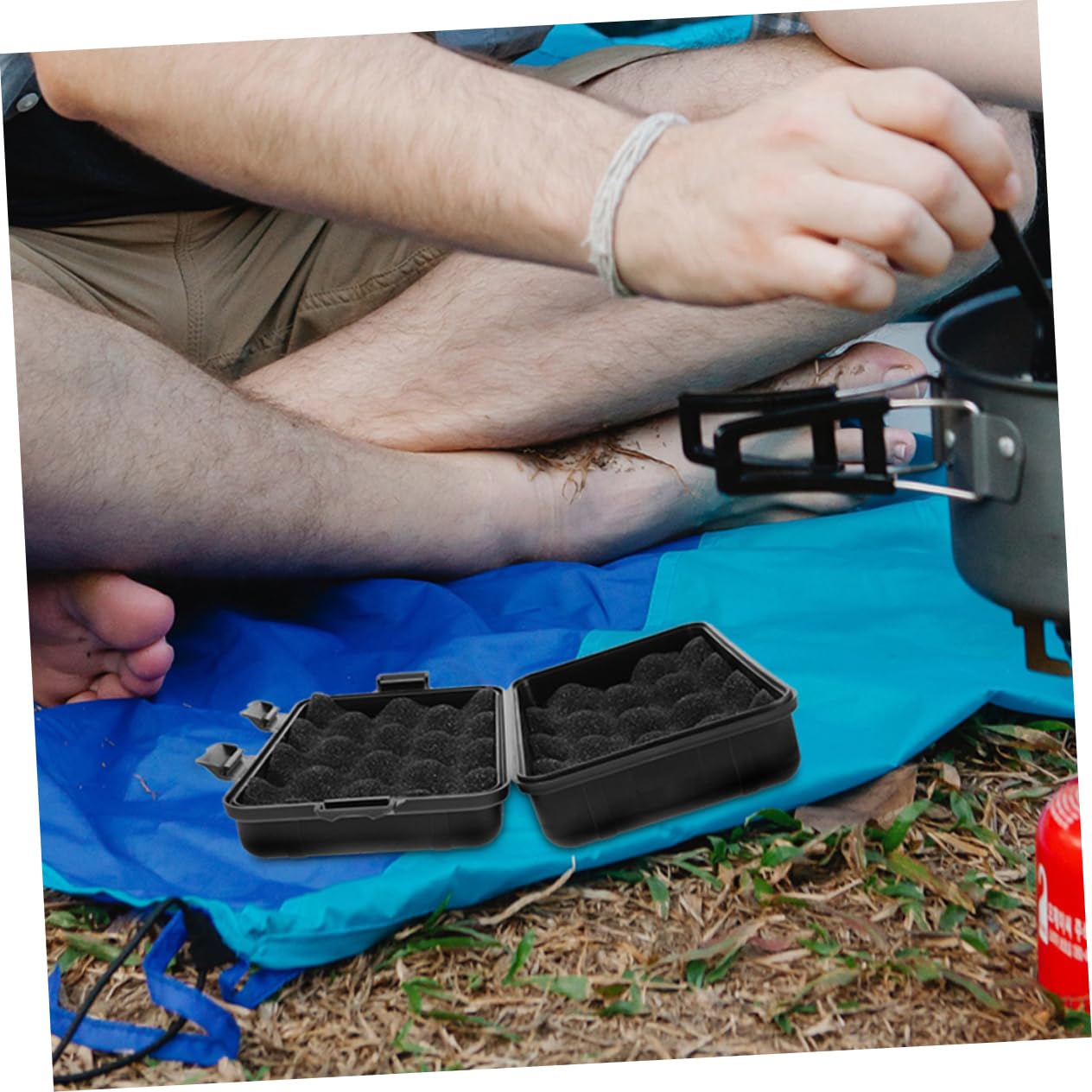 COOLHIYA 2pcs Shockproof Storage Box for Outdoor Activities Food-grade Material Gear Container for Camping Hiking and Fishing and Scheme