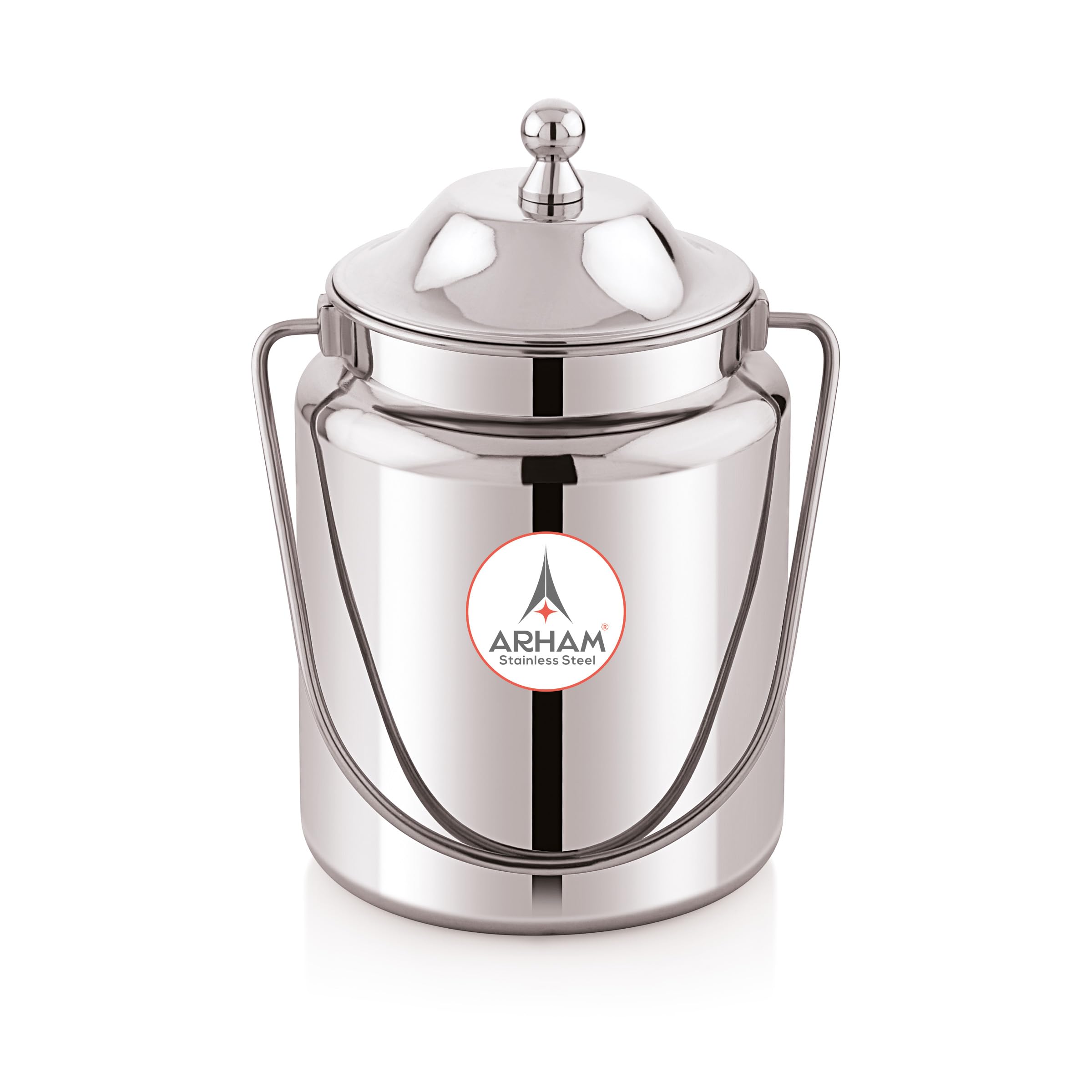 Imperia Oil Can, 2000ML (2.0 LTR) | Stainless Steel Heavy Gauge Akhand (Jointless) Barni, Milk Canister, Container for Storing Liquid with Upper Lid | Durable and Strong