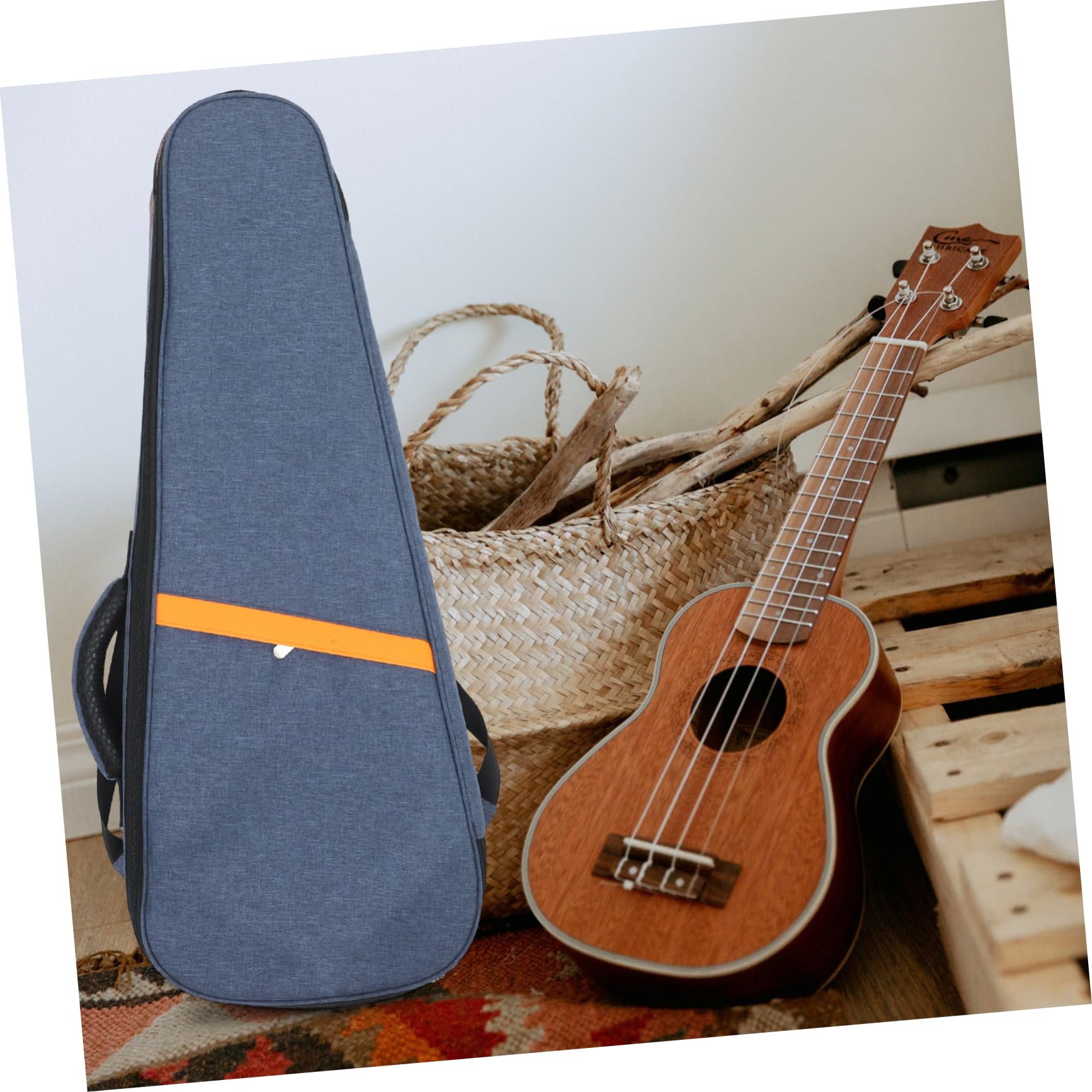 Paquet de Rangement Construction Robuste et Léger pour Ukulélé 26 Pouces en Tissu Oxford Bleu Mousse Épaisse pour Séances de Pratique et Concerts