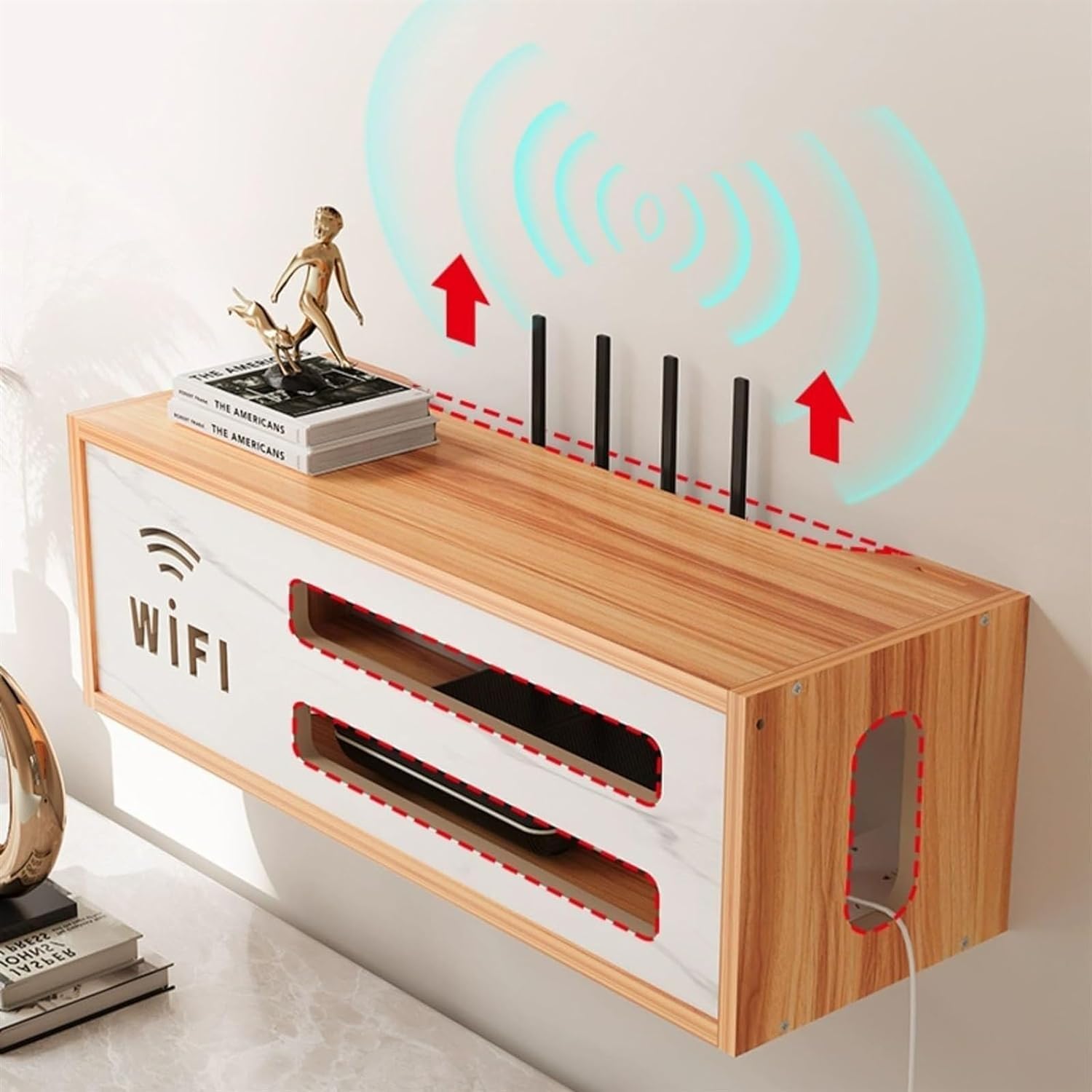 Router Storage Cabinet HYDBCNA WiFi , WiFi Box Hider, Router Shelf ...