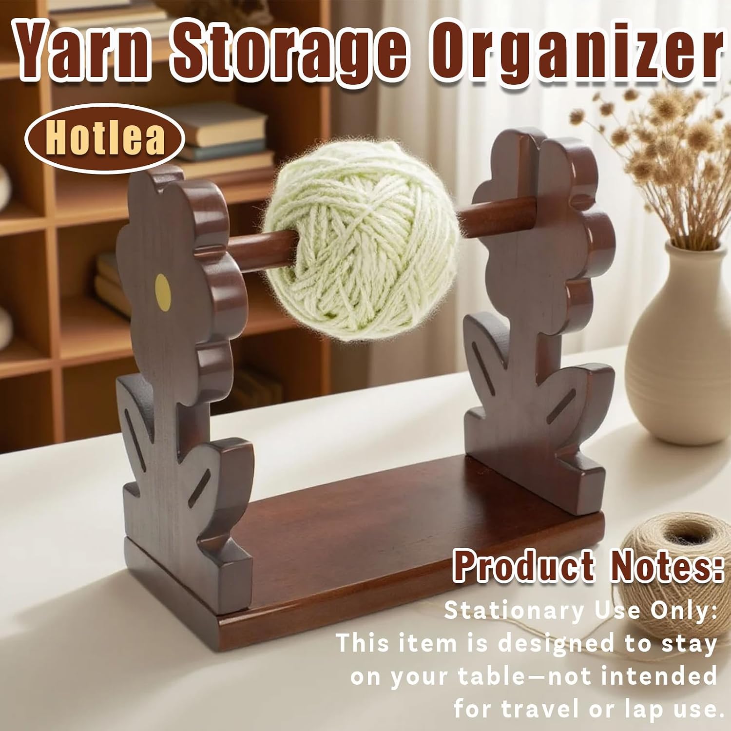 Wooden Yarn Holder, Flower-shaped Yarn Storage Organizer, Yarn Management, Crochet Knitting Accessories, Gift for Crochet Lovers