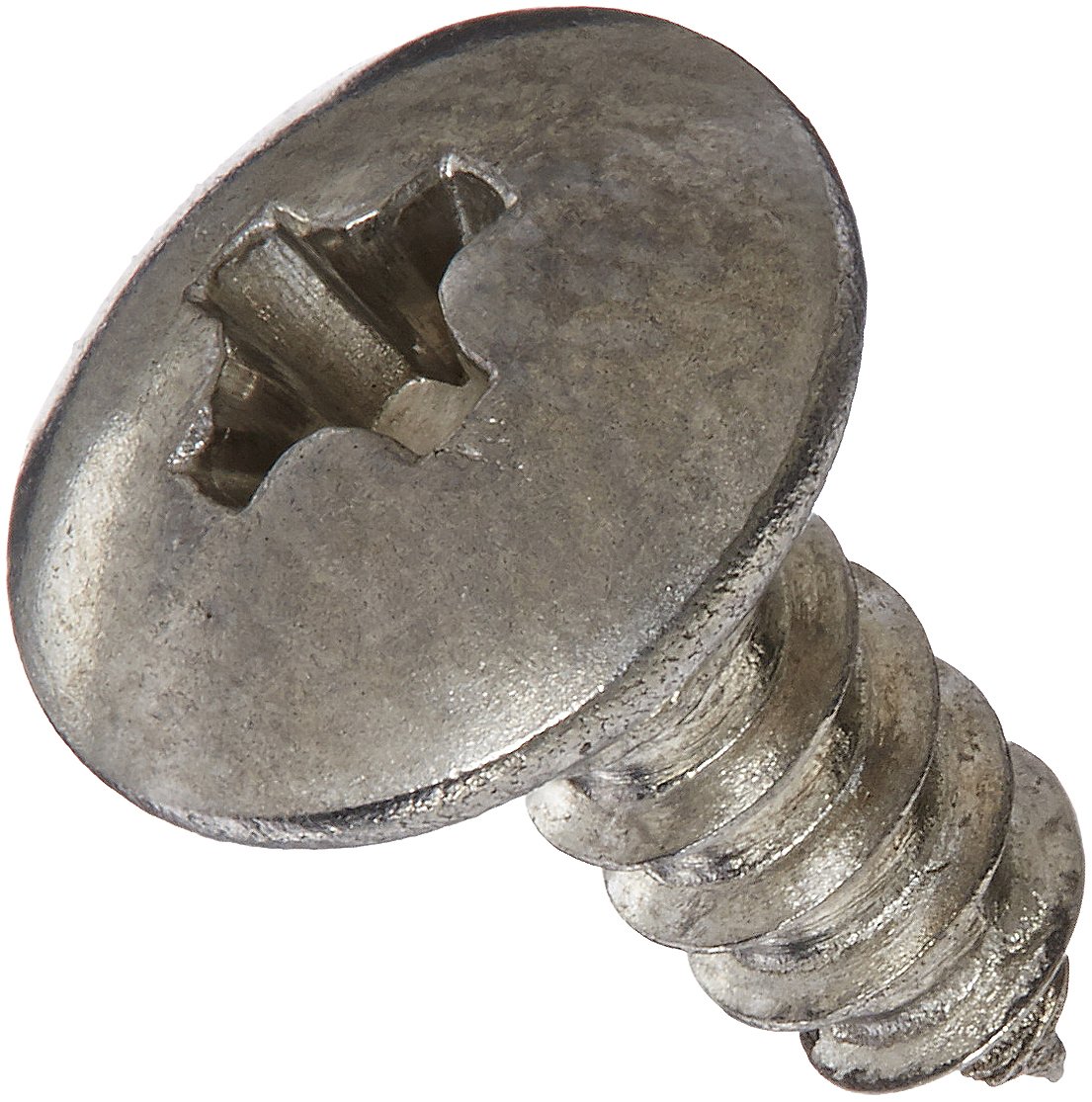 18-8 Stainless Steel Sheet Metal Screw, Plain Finish, Truss Head, Phillips Drive, Type AB, #4-24 Thread Size, 5/16" Length (Pack of 100)