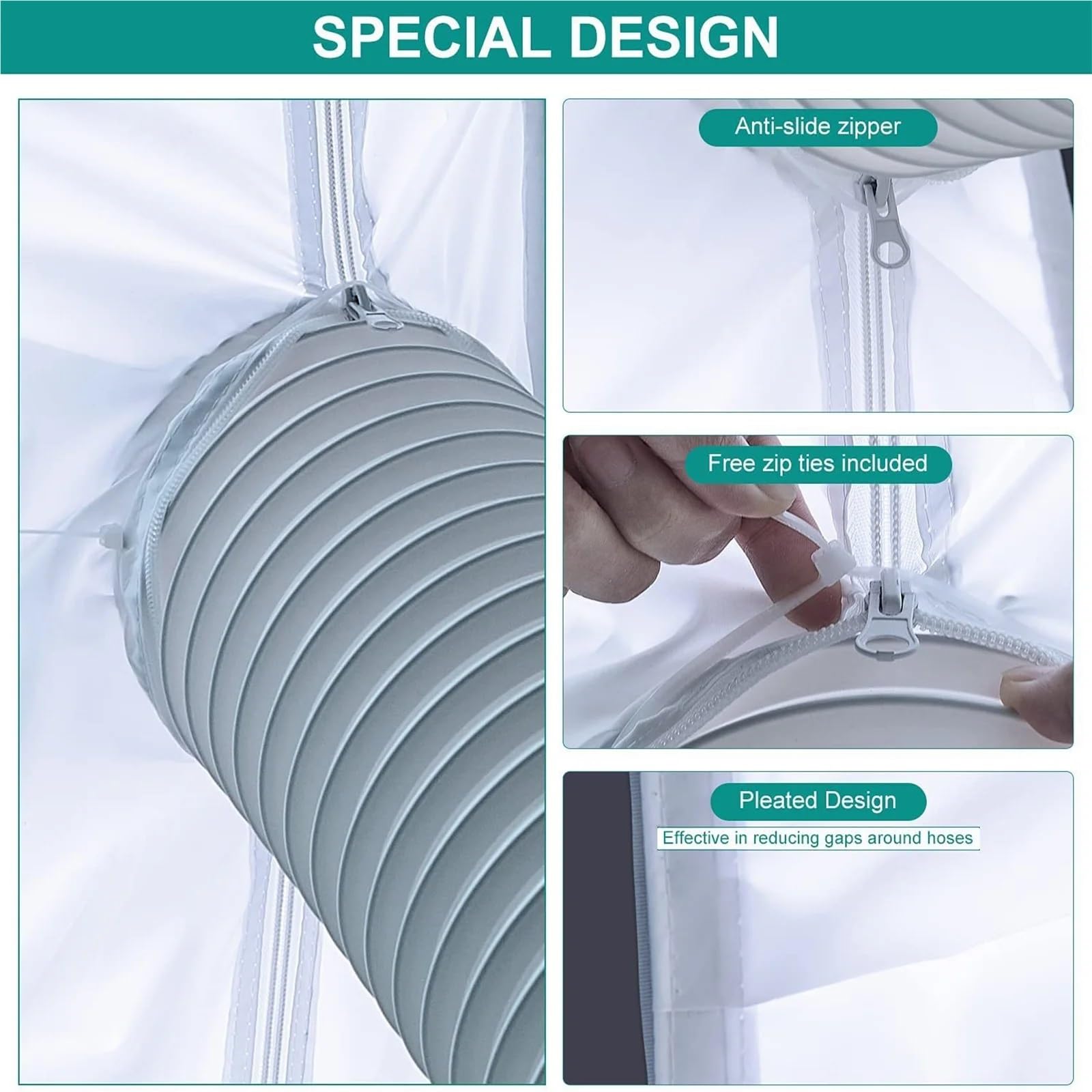 Sellador de Ventanas portátil for Aire Acondicionado, Tela for sellar Ventanas, sellador Universal for Ventanas, Kit de ventilación for Ventanas, Kit de ventilación Suave for Ventanas