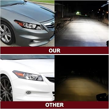 JSBOYAT Headlight Assembly Replacement for 2008 to 2012 Honda Accord 2-Door Coupe Projector Black Housing