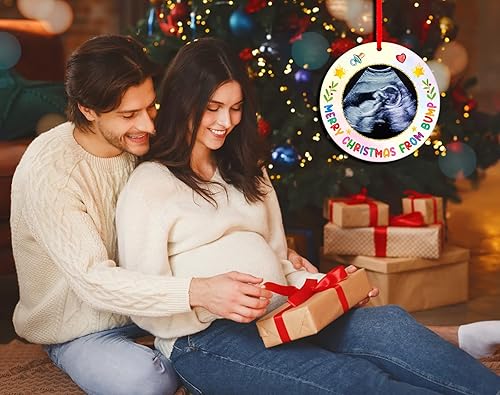 Miniatura 3 de FaCraft Marco de fotos de ultrasonido, adornos de Navidad, marco de fotos de ecograma para bebé, para papá, mamá, embarazada, futuros padres,