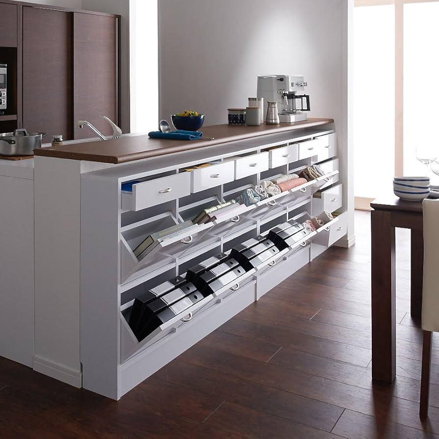 ノエル キッチンカウンター キッチンカウンター(幅83cm) レンジ収納に ロータイプ スライド