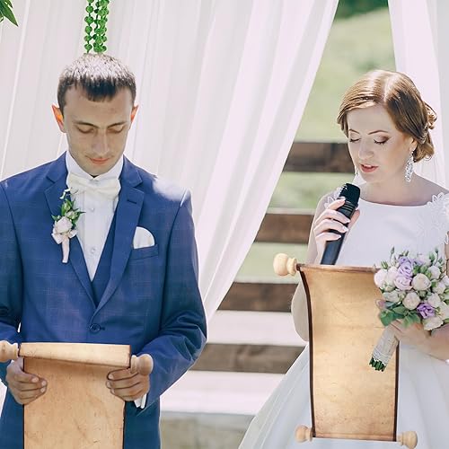 Miniatura 10 de Paquete de 2 rollos de papel vintage en blanco envueltos en barra de madera, pergamino en blanco de larga edad para escribir, dibujar, caligrafía,