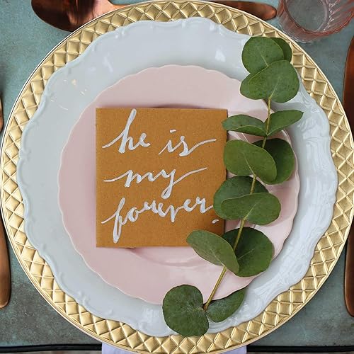 Miniatura 2 de Juego de 6 platos de carga de 13 pulgadas, platos antiguos a granel, para bodas, cenas redondas para fiestas, cumpleaños (dorado)