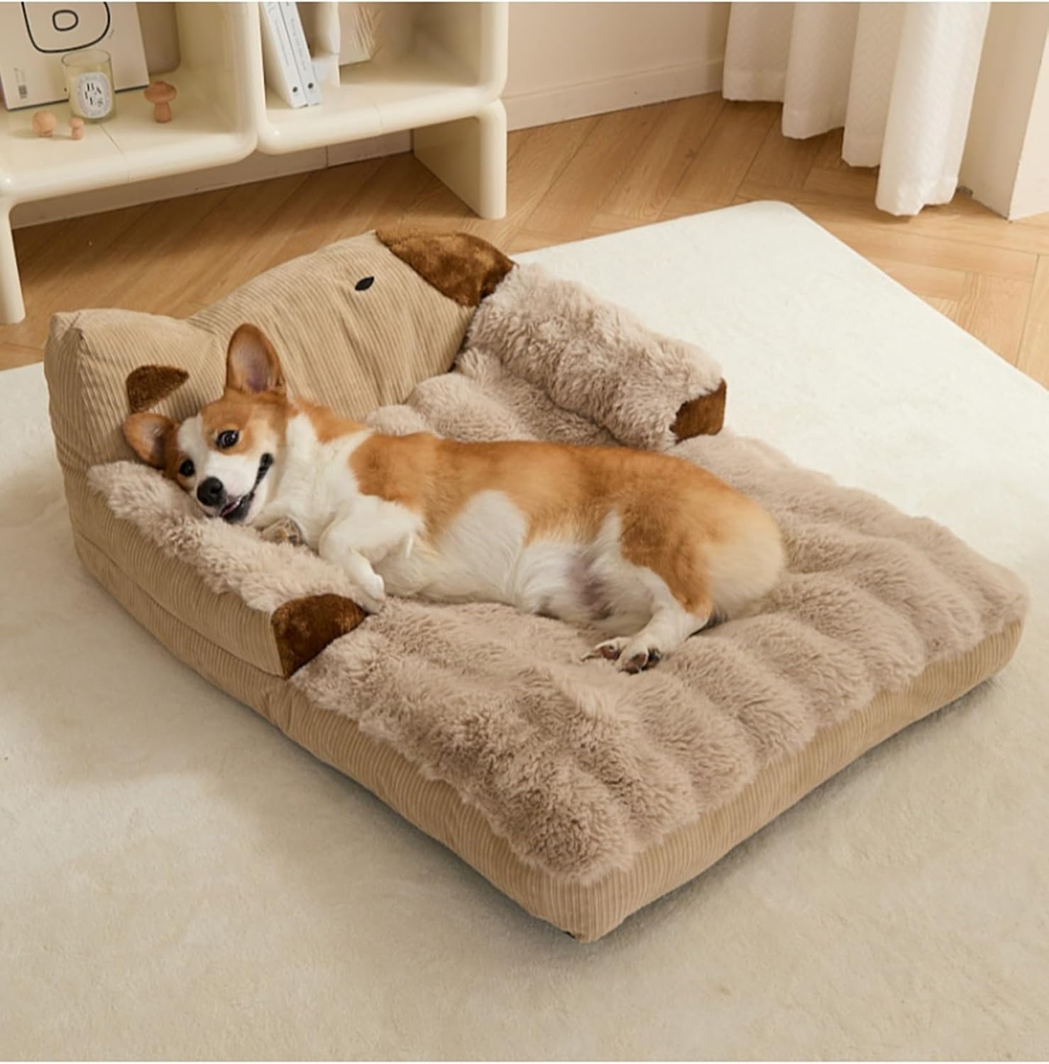 Cat Bed for Indoor Cats, Cute Cat Sofa Orthopedic Small Dog Bed, Removable and Washable, Dog Bed for Small Dogs, Pet Sofa, Non-Slip Bottom(Medium)