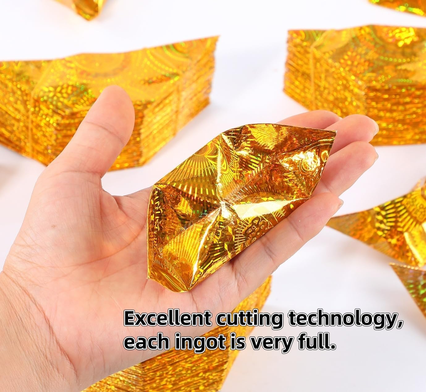 800pcs DIY Laser Ingot Sacrificial Supplies China Qingming High grade Paper Ingot DIY Sacrificial Paper Ingot Ancestor Blessing Supplies Sacrificial Semifinished Products (Laser Gold Ingot)