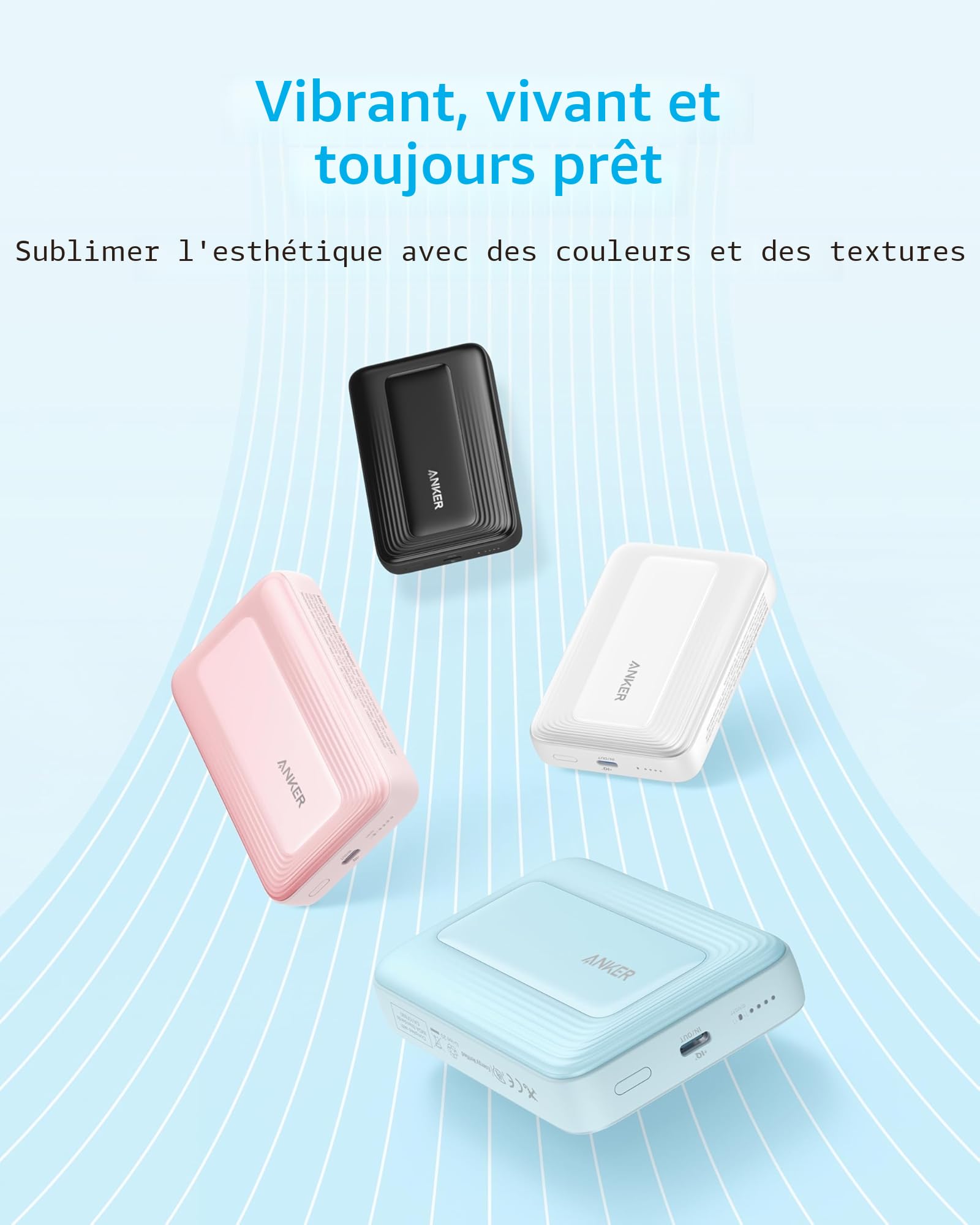 Anker Batterie Externe Magsafe 10000mAh 30W, Power Bank sans Fil Compacte avec Recharge Rapide PD, Chargeur Durable et Agréable au Toucher, pour iPhone 17/16/15 Series, AirPods, et Autres