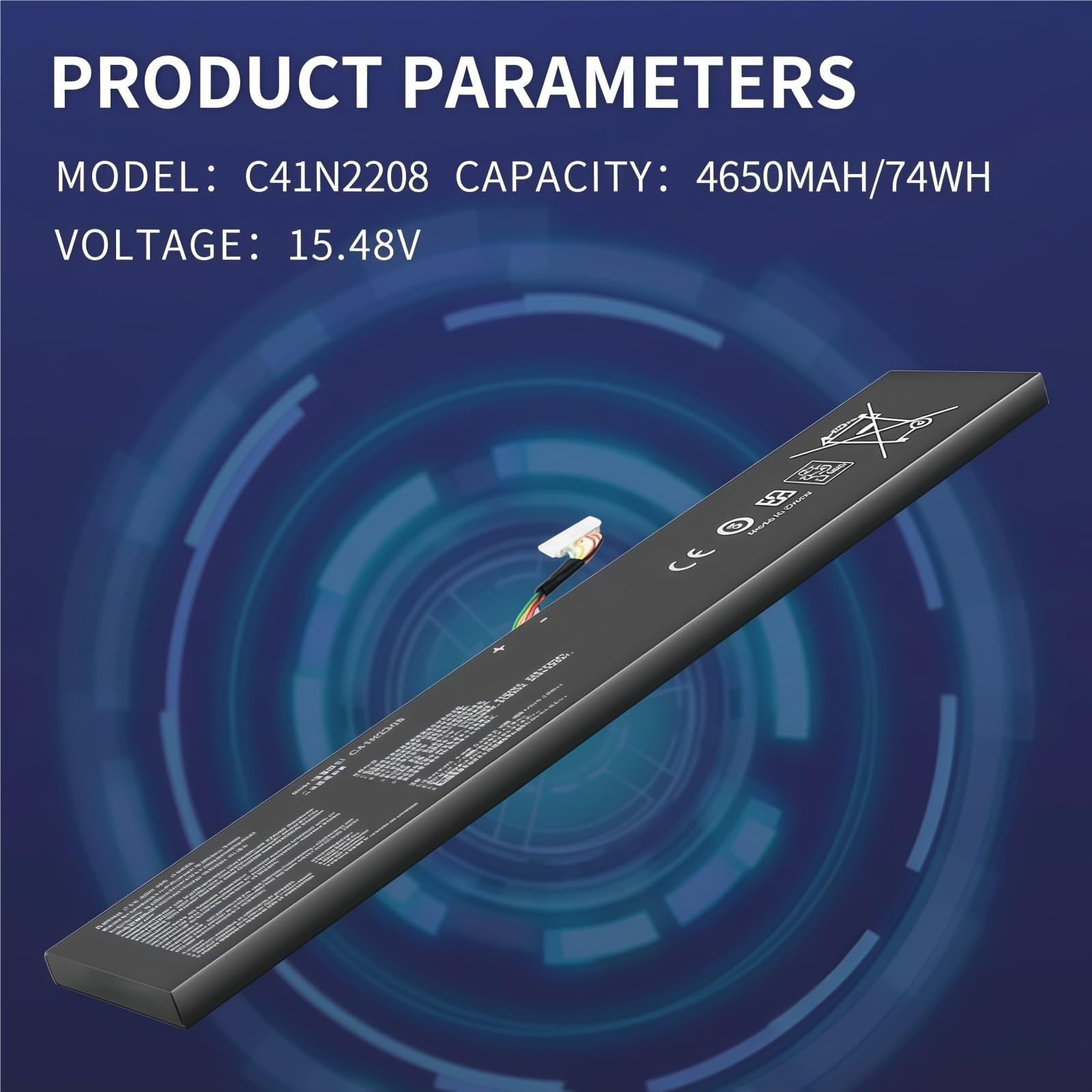 Notebook C41N2208 Batería Compatible con ASUS Actualización De Mod De 74 WH Extendida De La Serie Portátil ROG ALLY Gaming RC71L / PC71L