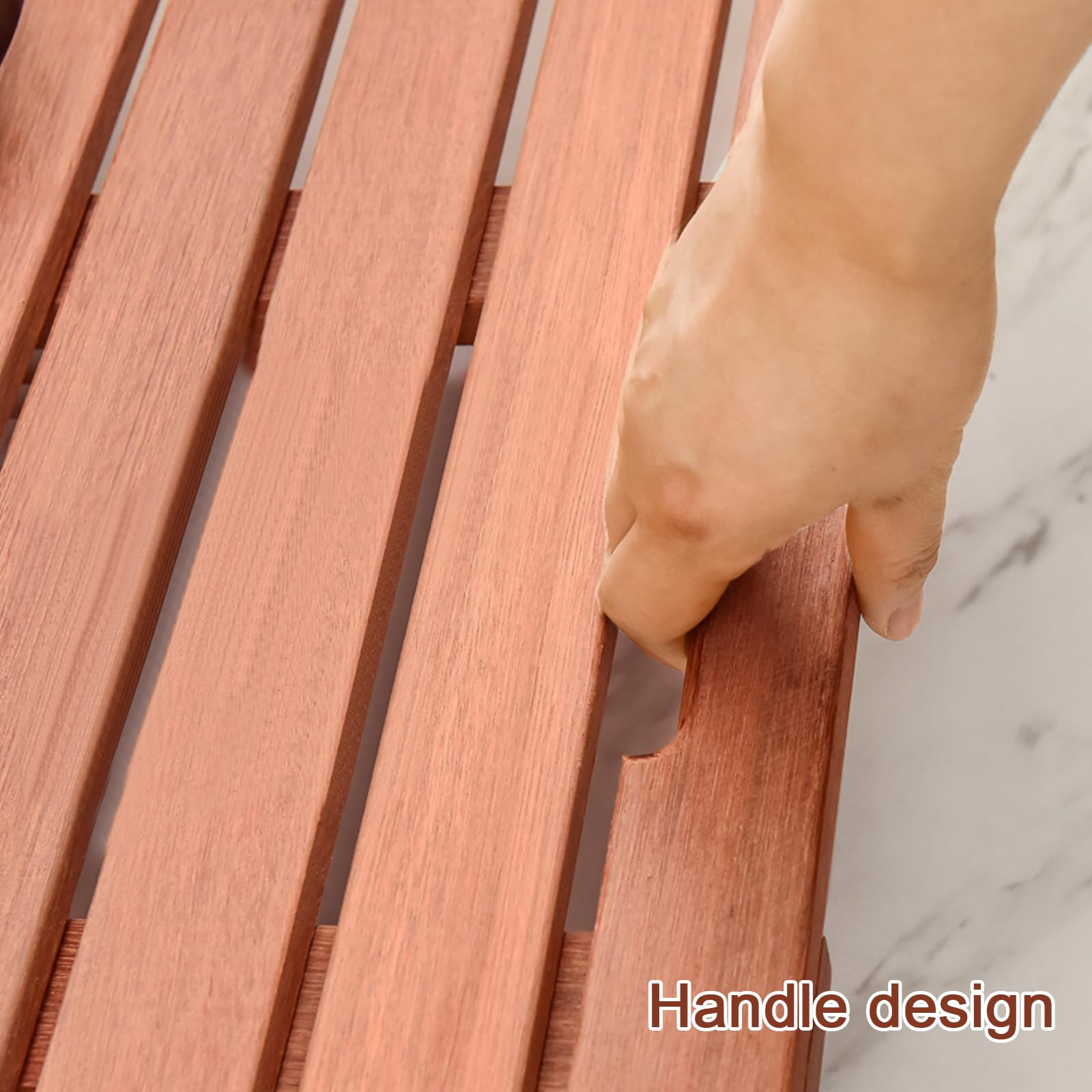 GeRRiT rutschfeste Bambus-Badematte, rechteckige Badematte aus Holz, Mehrzweck-Bambusmatte, rutschfeste Lattenrost, wasserdichte Duschmatte aus Holz, Badewannenmatten, Spa-Matte, mit rutschfesten F