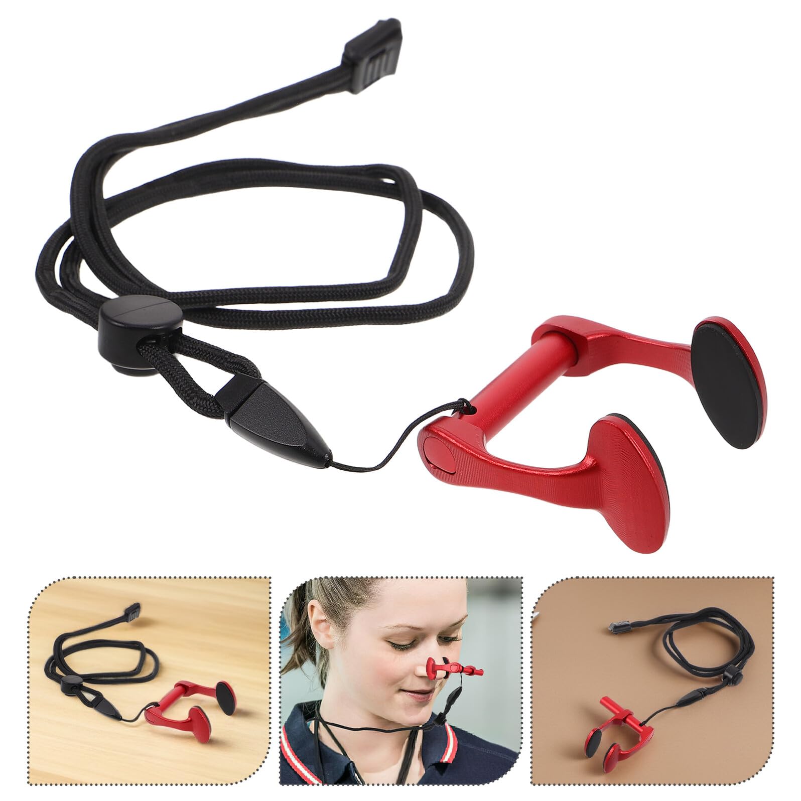 Pinza para Nariz de Natación Aleación de Aluminio Antideslizante y Resistente al Agua Clip Rojo Visible para Adultos para Buceo y Deportes Acuáticos