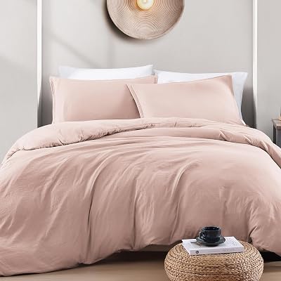 Lane Linen Duvet Cover King Size Set, 3 Piece - Sepia Rose