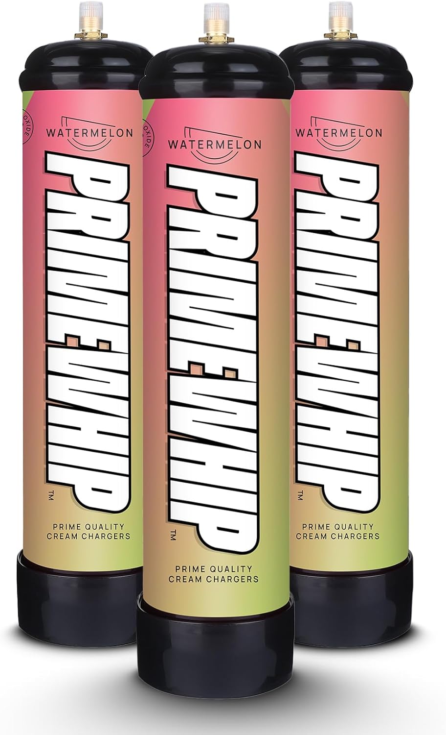 Prime Whip 640G Watermelon - The Ultimate Whip It Tank - Food Grade 99.95% Pure N2O for any Whipped Cream Dispenser  (3 Nitrous Oxide Tanks)