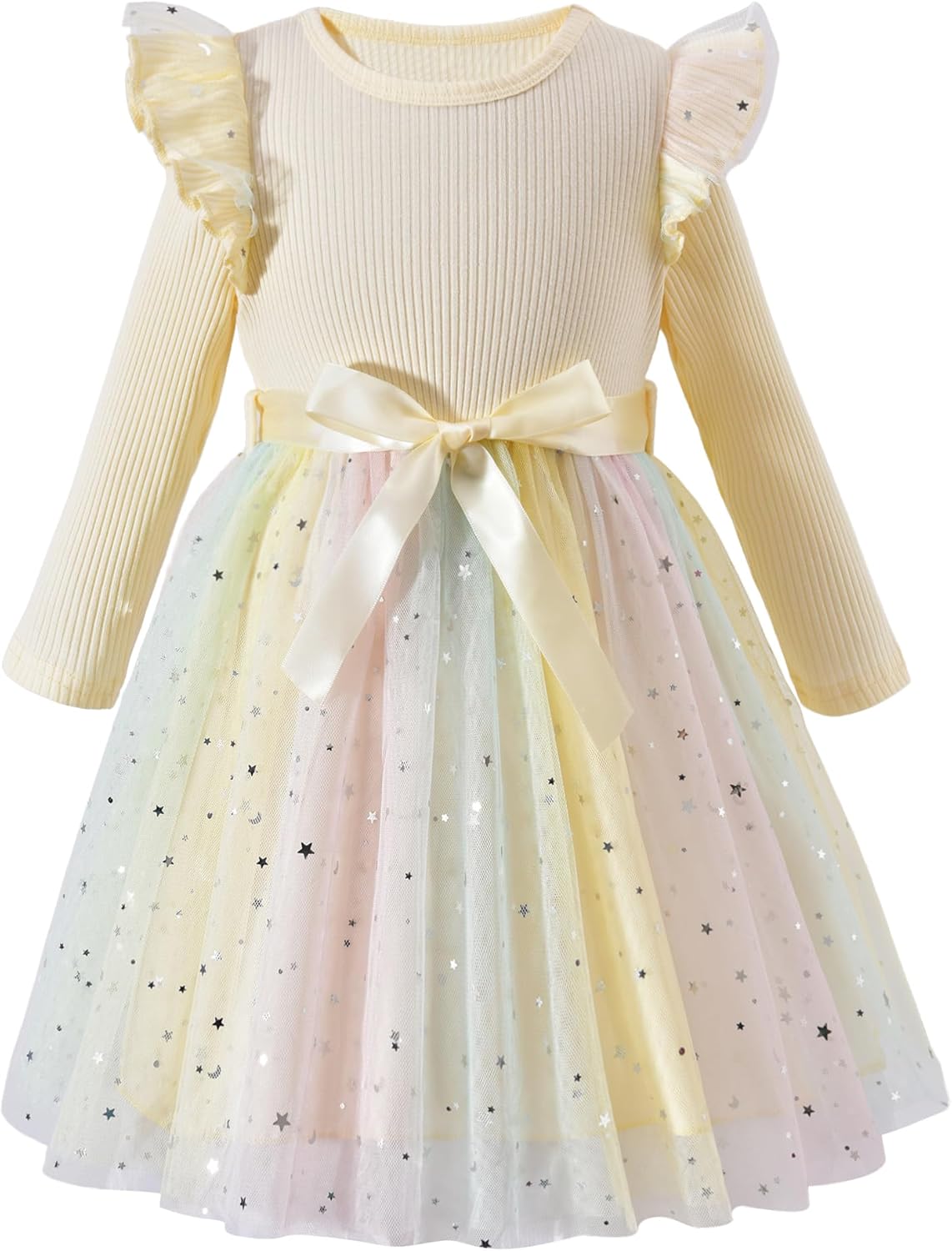 Toddler Girl Long Sleeve Tulle Dress 1-5 Years