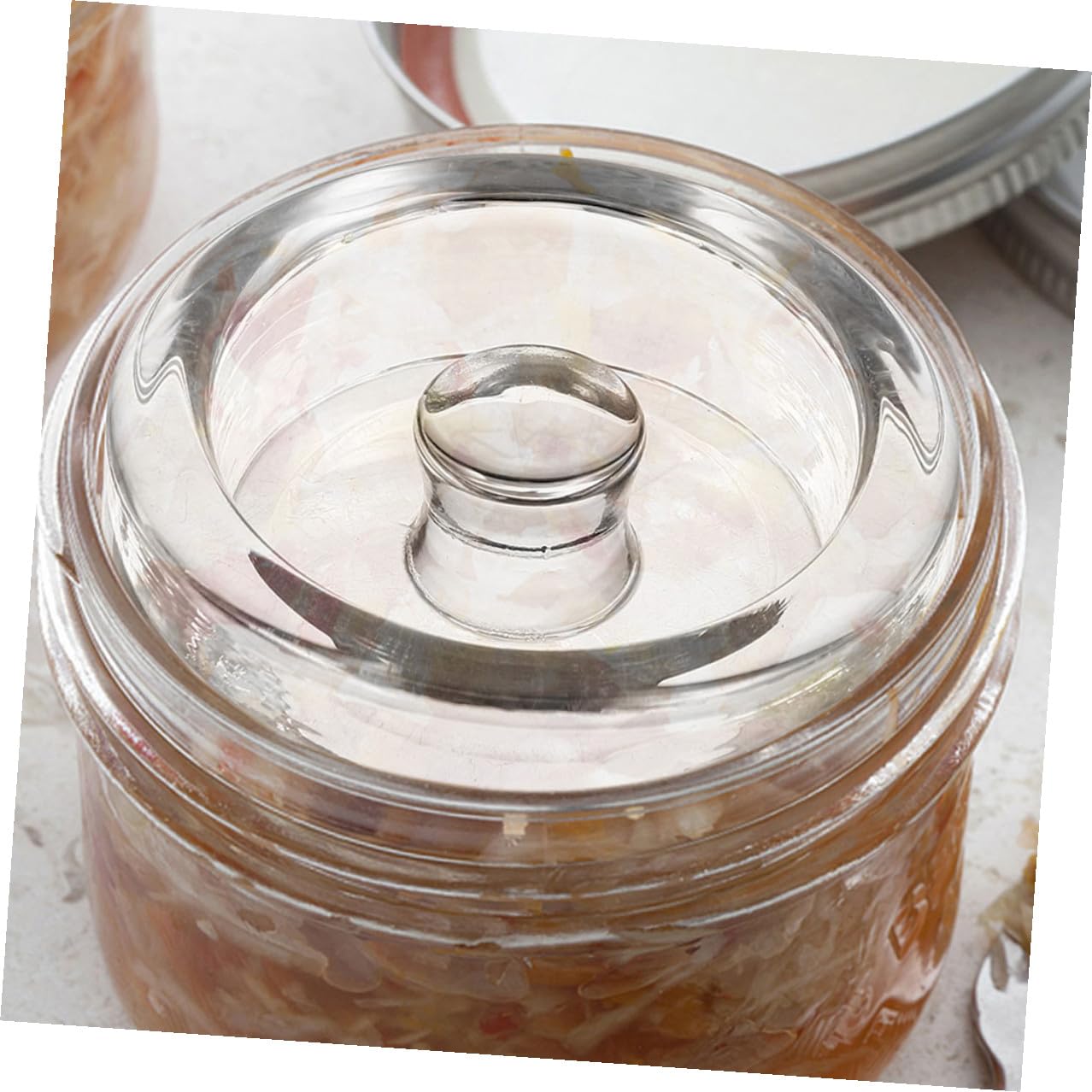 STOBAZA Pesas de Fermentación de Vidrio para Tarro Ancho con Asa, 4 Piezas