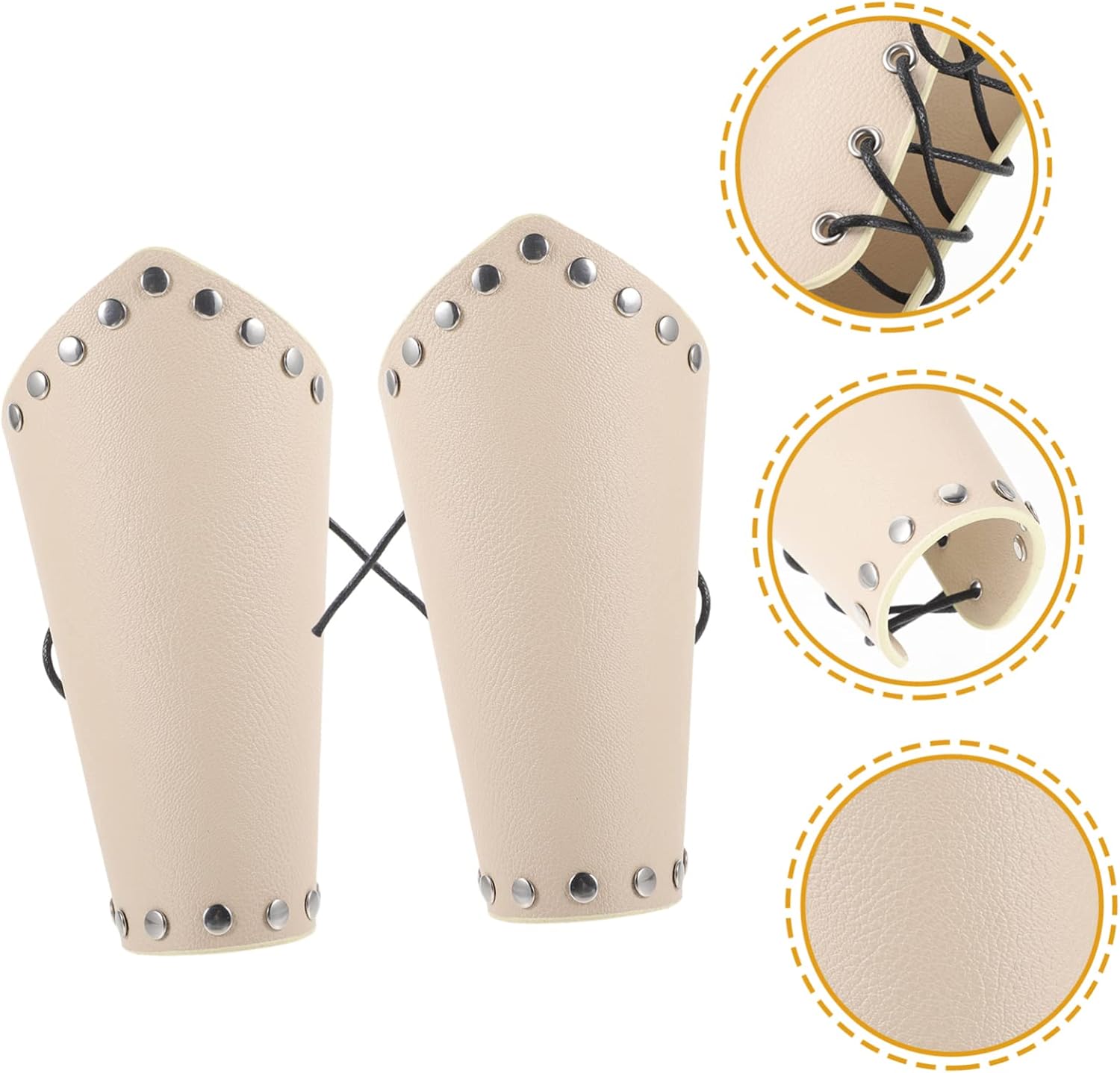 KOMBIUDA 1pair Leather Archery Arm Guards Outdoor Protective Sleeves for Bowstring Safety Lightweight Arm Protectors for Hunting and Shooting Skin