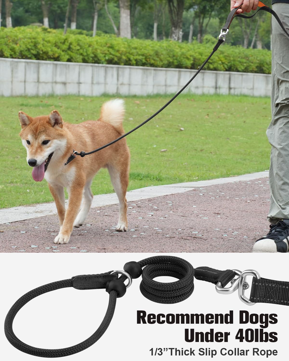 Aiyuda Correa antideslizante sin enredos para perros con mango de tráfico acolchado, correa reflectante de entrenamiento para perros, correas de perro de 6 pies para caminar, correa de doble asa para