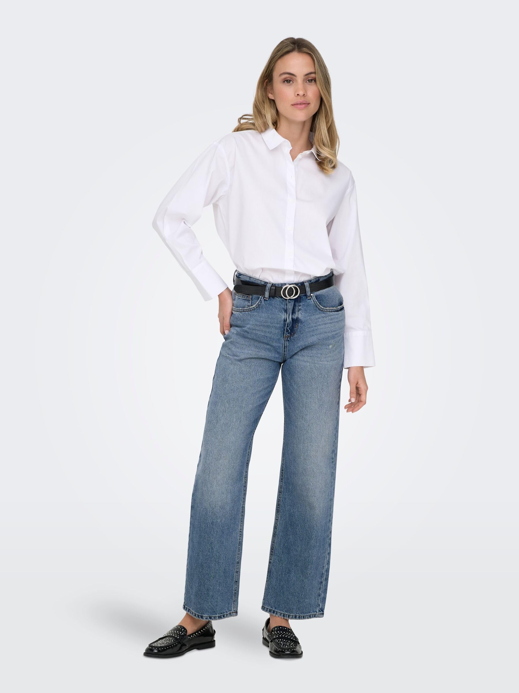 ONLY Jean Coupe Droite ONLELLA Taille Moyenne Straight Fit Jeans
