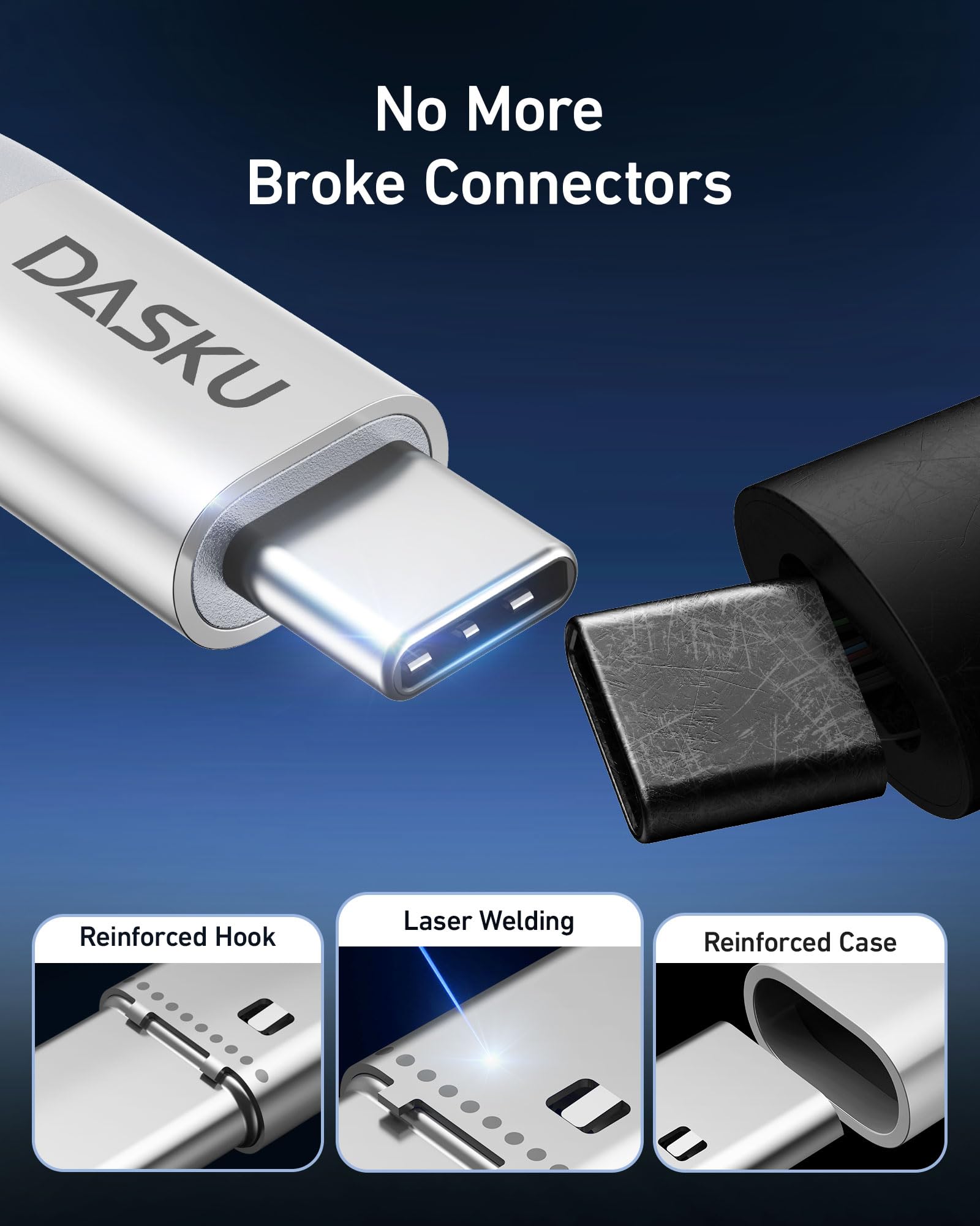 Cavo USB C a C da 100 W [confezione da 2 pezzi], cavo USB C extra lungo per ricarica rapida, cavo USB C a USB C intrecciato resistente, cavo USB di tipo C per iPhone 17/16/15/Pro Max/Plus/Samsung