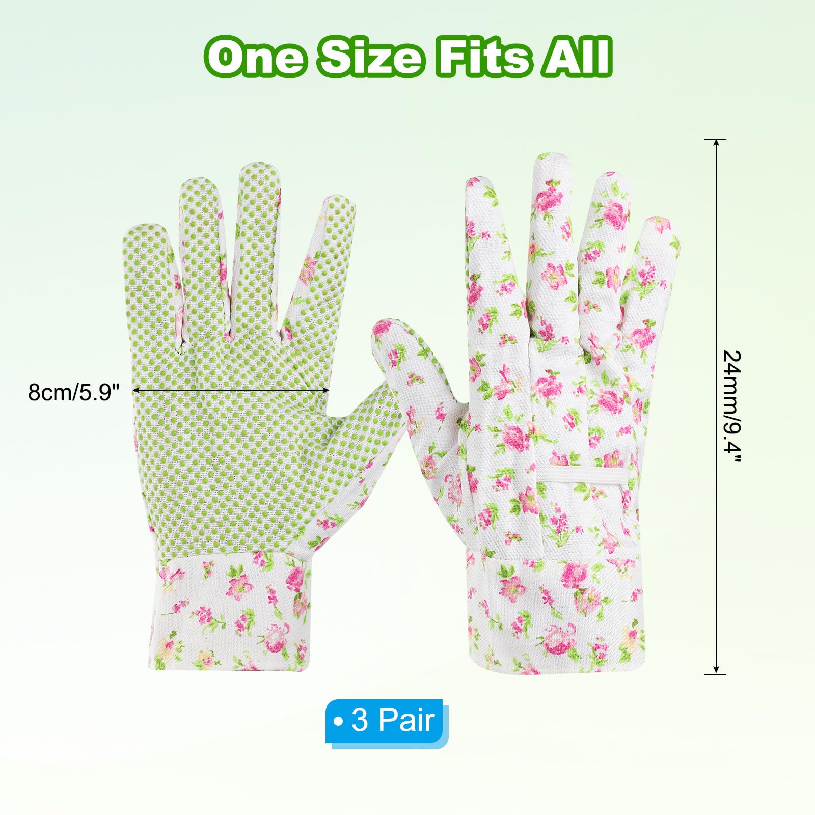 PATIKIL Floral Gardening Gloves for Women 3 Pair Non-Slip Grip Garden Glove Women Working Yard Gloves for Yard Cleaning Gardening - Image 2