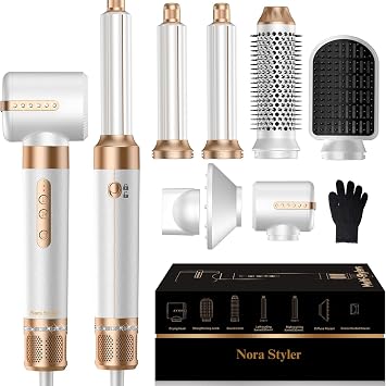 Nora Styler Multi-Styler Pro 7-in-1, Ionic Hot Air Hair Styler for Curling, Straightening, Drying & Volumizing, Professional Hair Styling Tool for All Hair Types