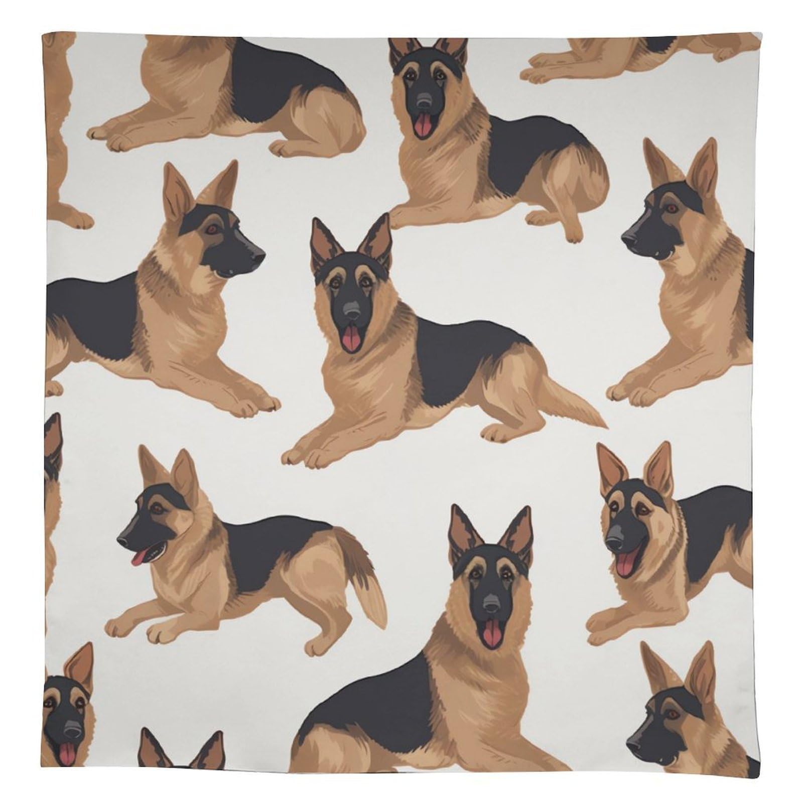 Nappe rectangulaire en lin antitache motif berger allemand 140x140 cm