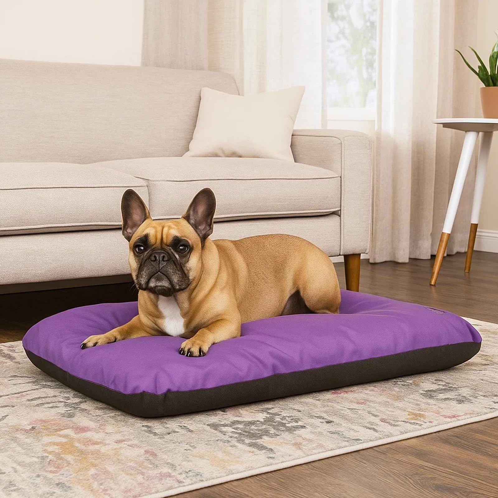 ECO Hundematratze, Hundebett für Kleine, Mittlere, Große Hunde - wetterfestes Hundekissen, kuscheliges Schaum Tierbett, Outdoor & Robustes Hundematte - 115x80x12 cm Lila