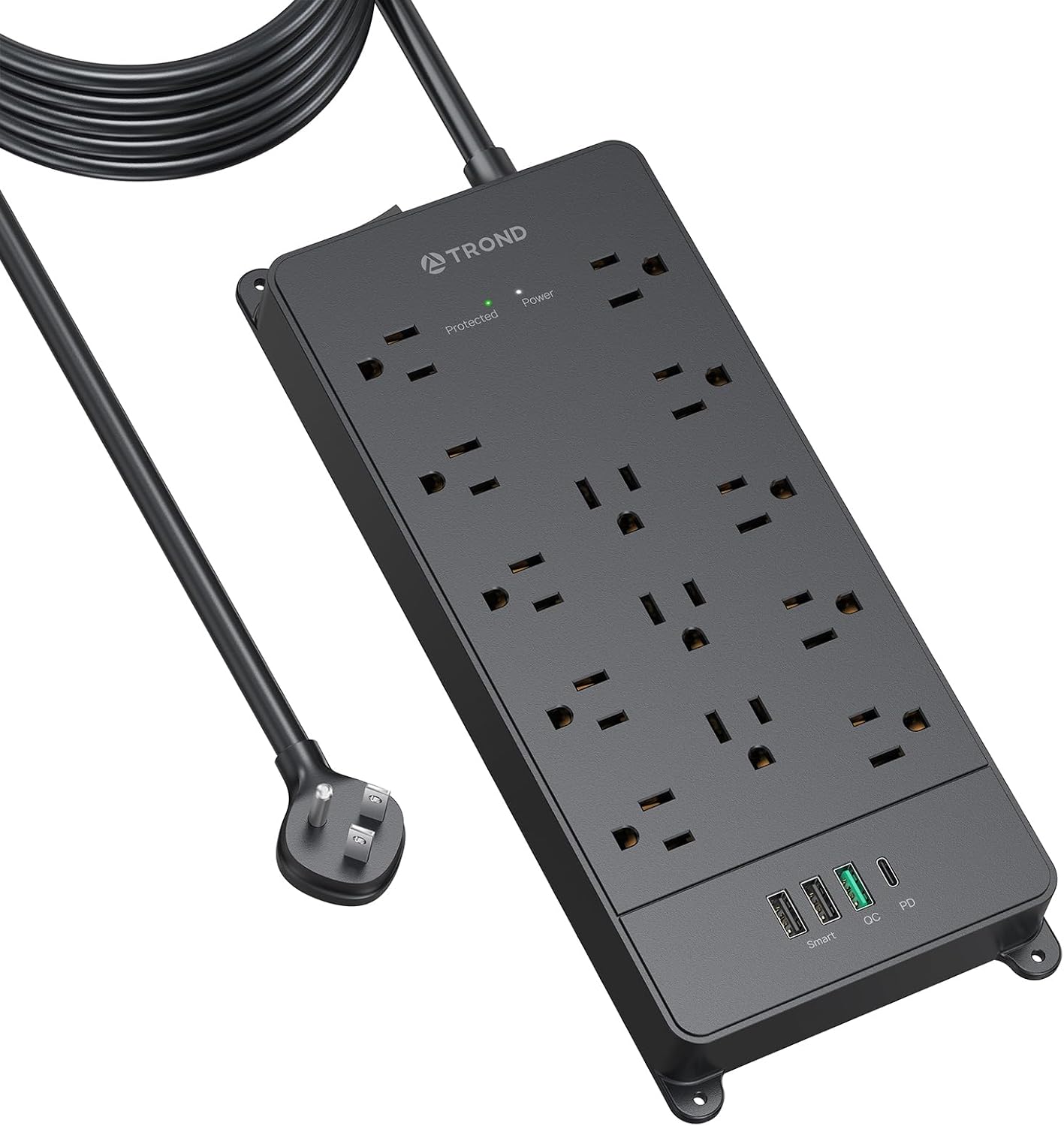 TROND Surge Protector Power Bar with 20W USB C & QC 3.0 Charger, 4000J
