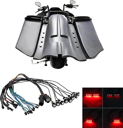 Miniatura 2 de TCT-MOTORPARTS Luz trasera de guardabarros trasero para Harley Touring Road Street Electra Glide Bagger Road King FLHR 2014-2023