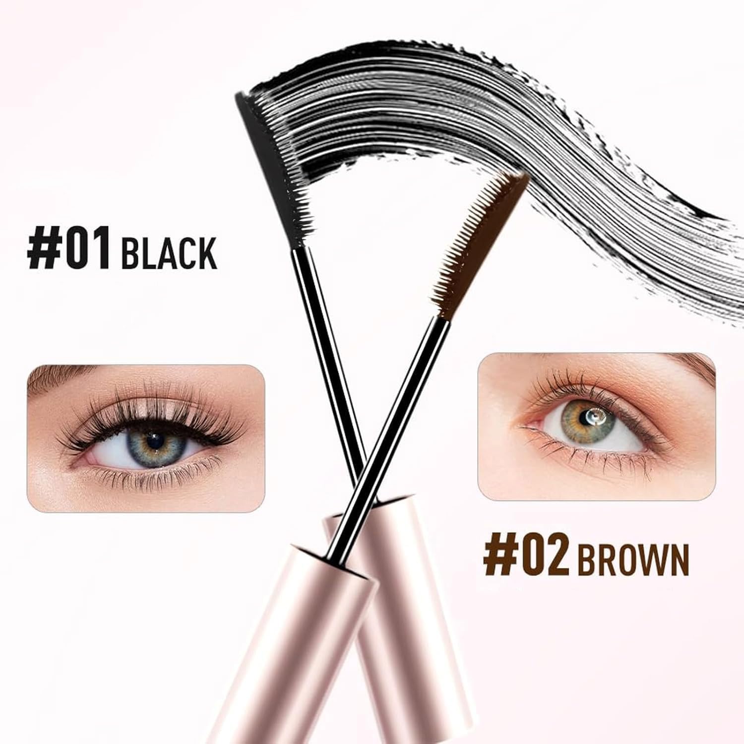 Mkry Mascara, 2025 New Lengthening And Curling Waterproof & Sweatproof Long Lasting Smudge-Proof (Mix*2)