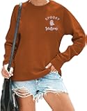 JBF Cloth Ghost Spooky Season Halloween Sweatshirts Women Cute Ghost Fall Embroidered Sweater Pullover Top