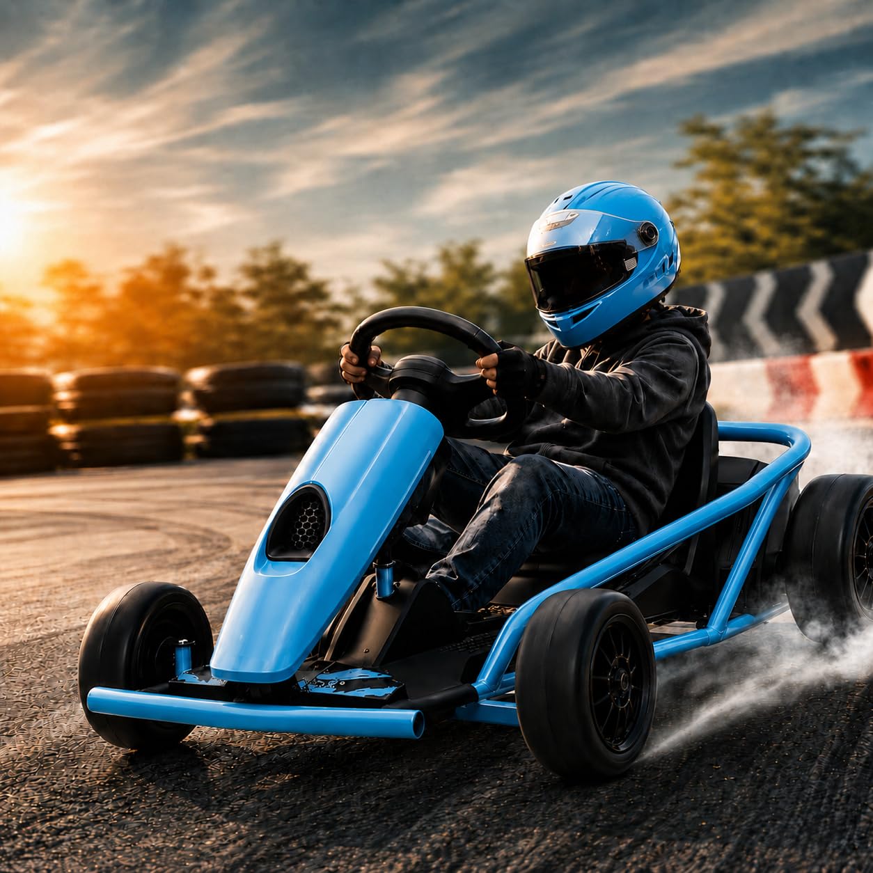 Elektro-Kart 24V, Kinder Drift-Auto mit Akku und Sicherheitsgurt