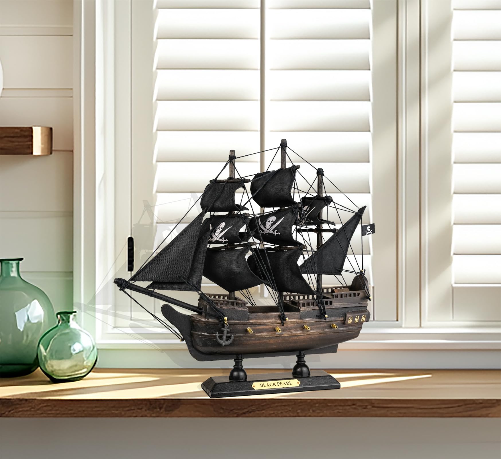 Amazon.co.jp: SAILINGSTORY 木製海賊船モデル ブラックパール 帆船