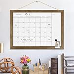 Sécheresse mensuelle A calendrier Board,27x 37cm, Rustic Brown , Panneau blanc magnétique pour le mur, Bureau/école/maison, Conseil de suspension