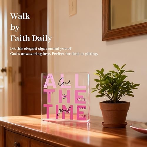 Miniatura 4 de Regalos cristianos para mujeres, regalos religiosos para mujeres, decoración acrílica cristiana rosa para aliento y oración, decoración espiritual