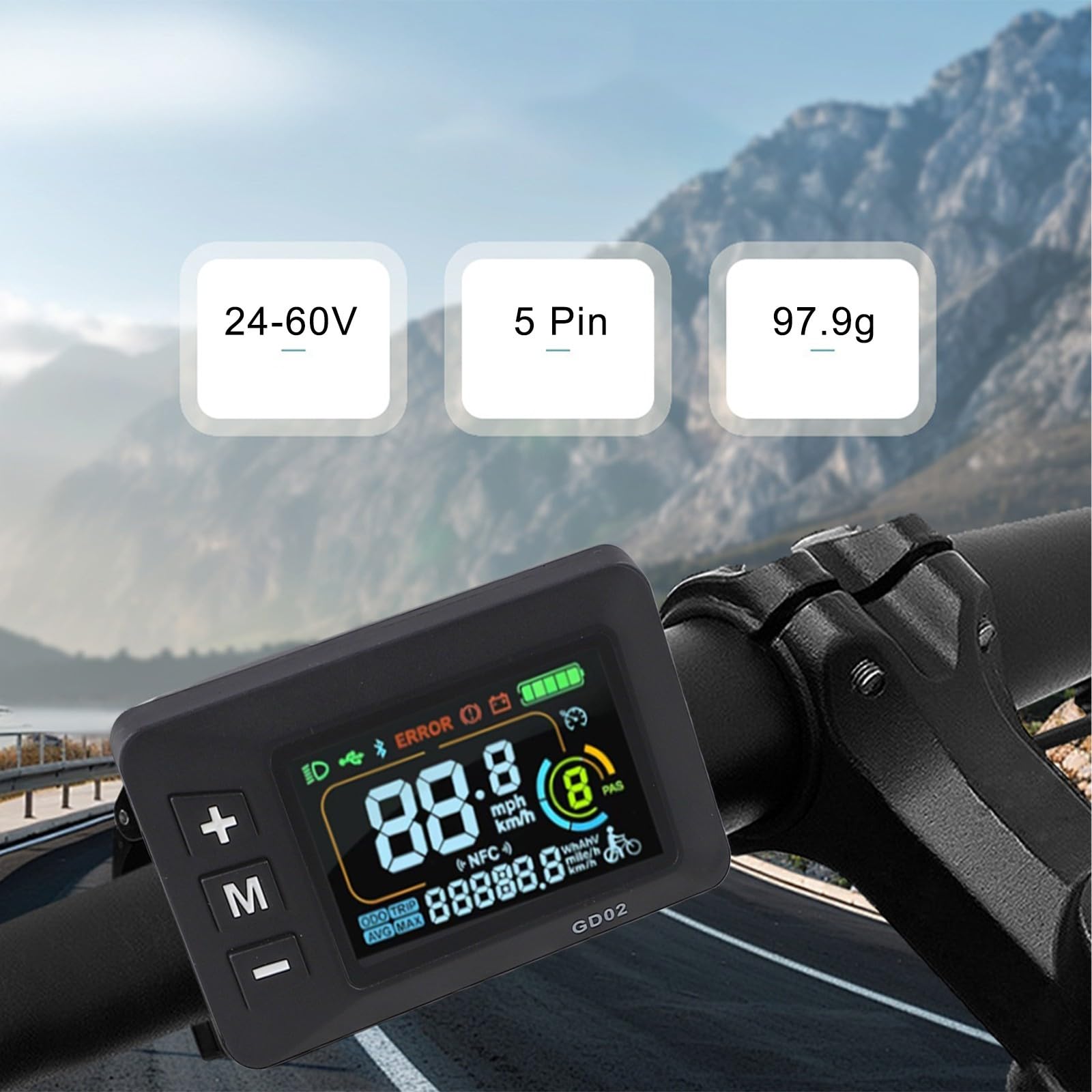 Écran LCD étanche pour vélo électrique, interface 5 broches et protocole 02OMD pour vélo électrique 24 V 36 V 48 V 60 V