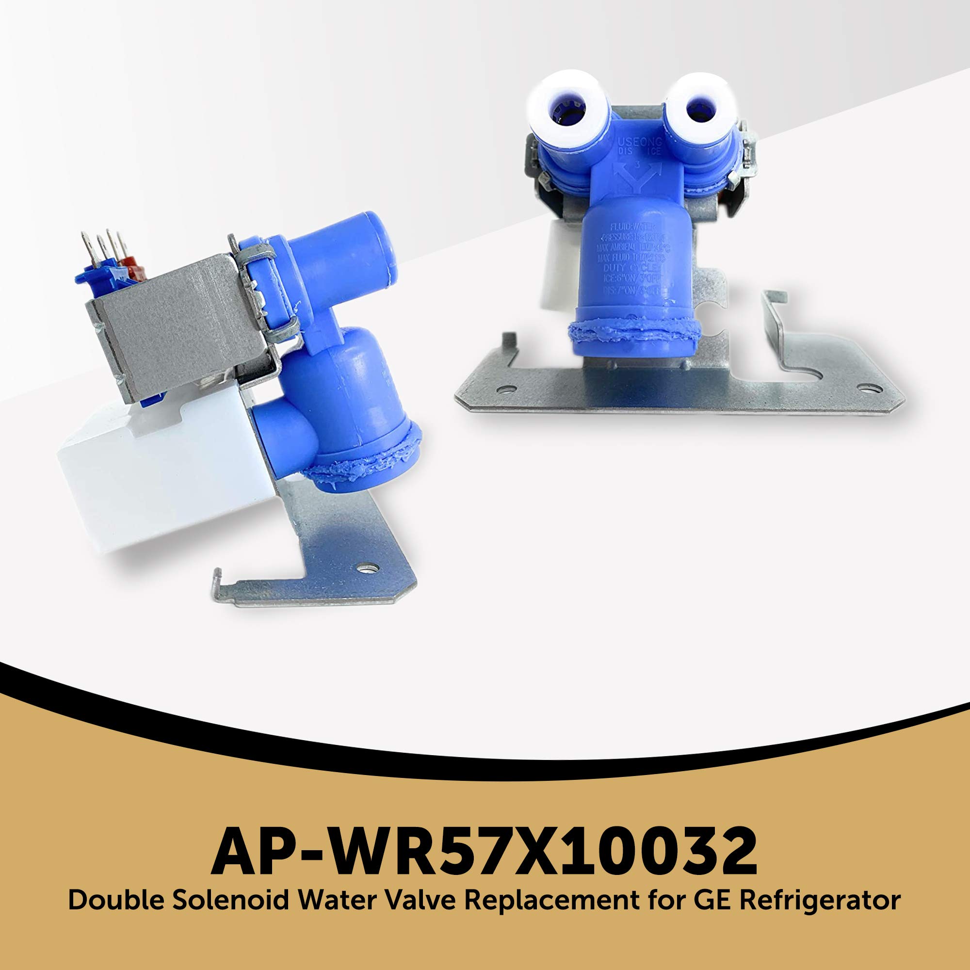 Beaquicy WR57X10051 V&aacute;lvula De Entrada De Agua Dual Para Refrigerador GE Hot-point Ken-more - Compatible Con Doble Entrada Riv-12ae21 AP3672839 WR57X98 PS901314 WR57X111 ZIS42NYA CST25GRBCWW
