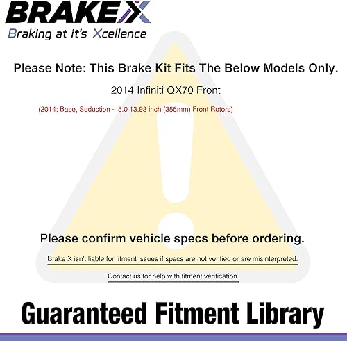 Miniatura 6 de [Front] Kit de rotores de freno de repuesto Brake X | Rotores de disco X avanzados | para Infiniti QX70 2014
