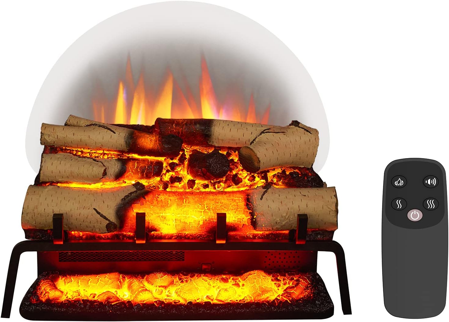 FLAMME 23’’/58cm Portable Basket Electric Fire, 1000W/2000W Heater