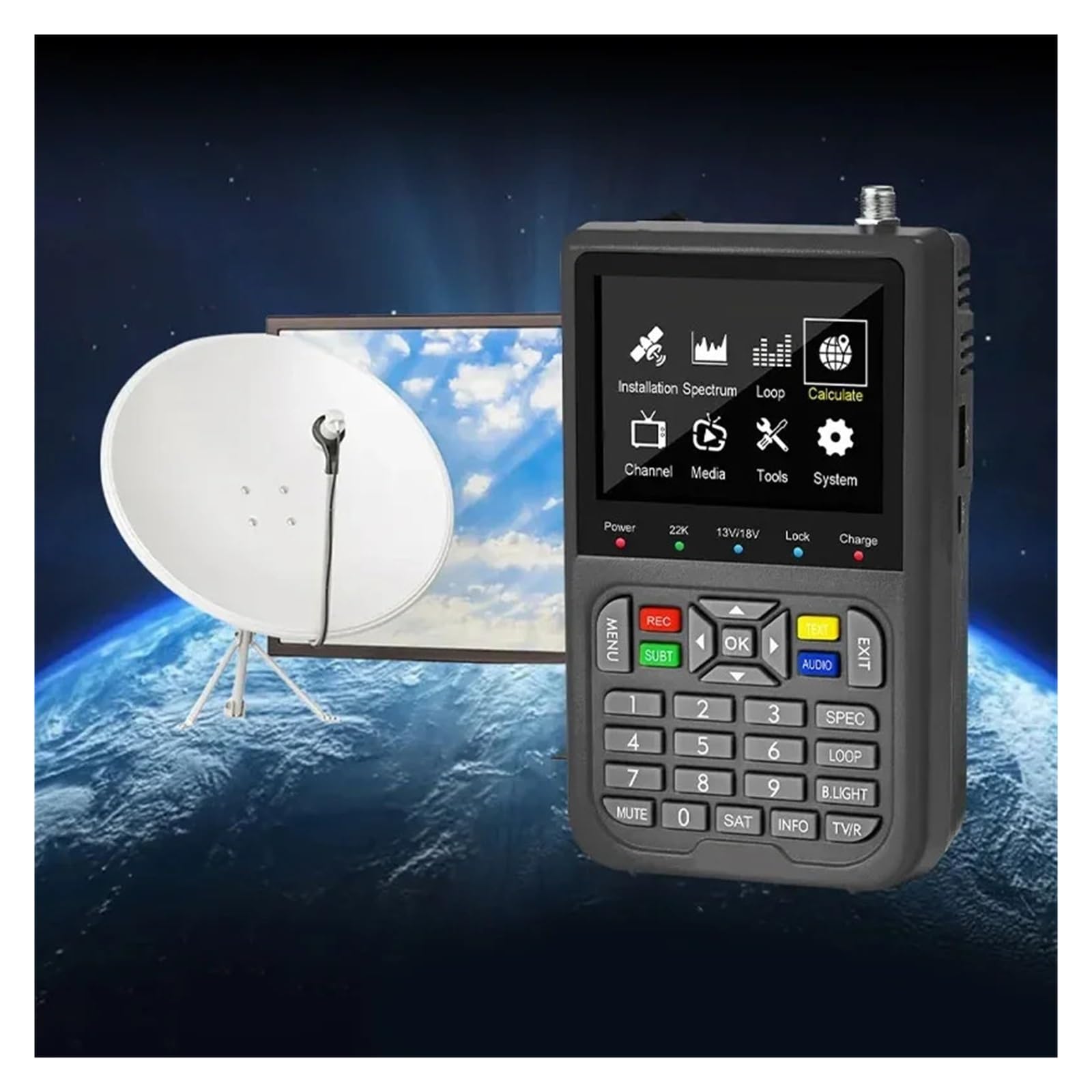 1 pz Misuratore satellitare Star Finder Satellite DVB-S/S2/S2X Schermo TFT LCD Alta Definizione Sostituisci Accessori pratici Localizzatore di segnali